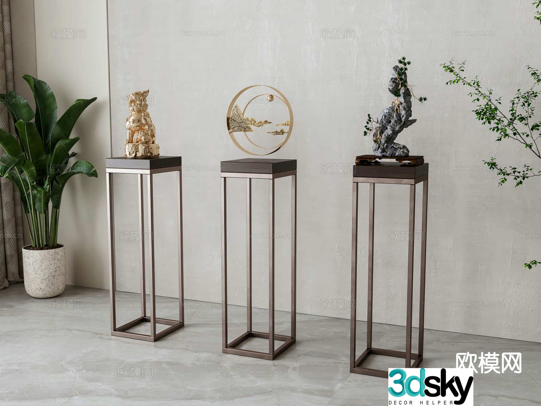 New Chinese-style sculpture handicraft ornaments 3D model