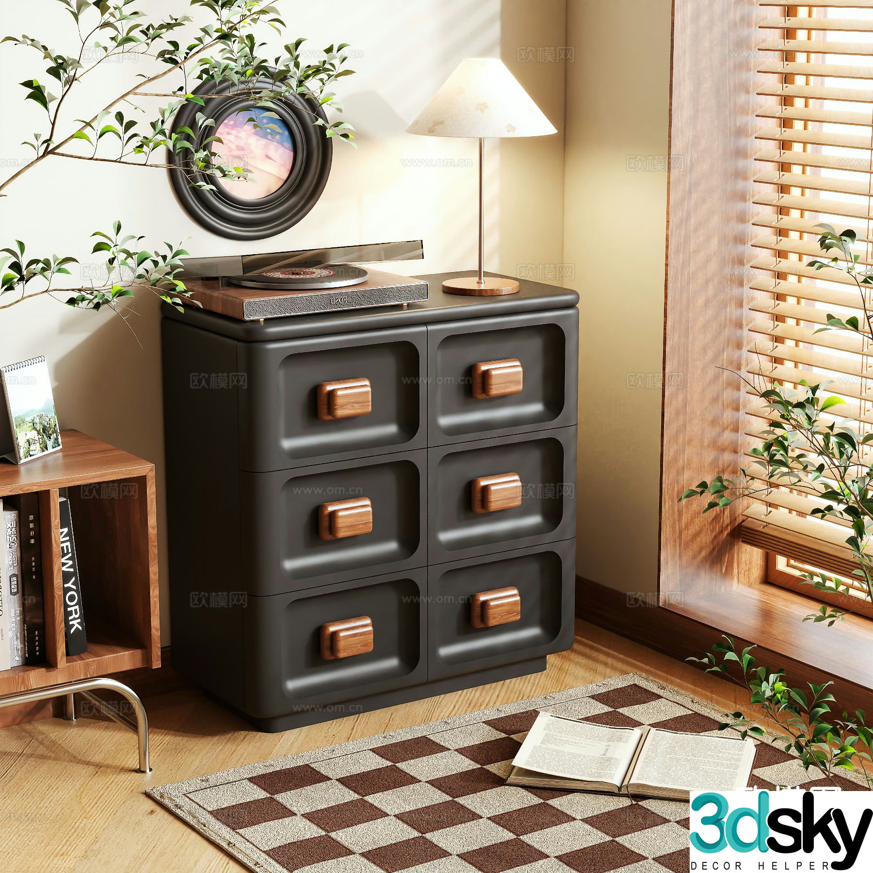 Medieval style chest of drawers 3D model