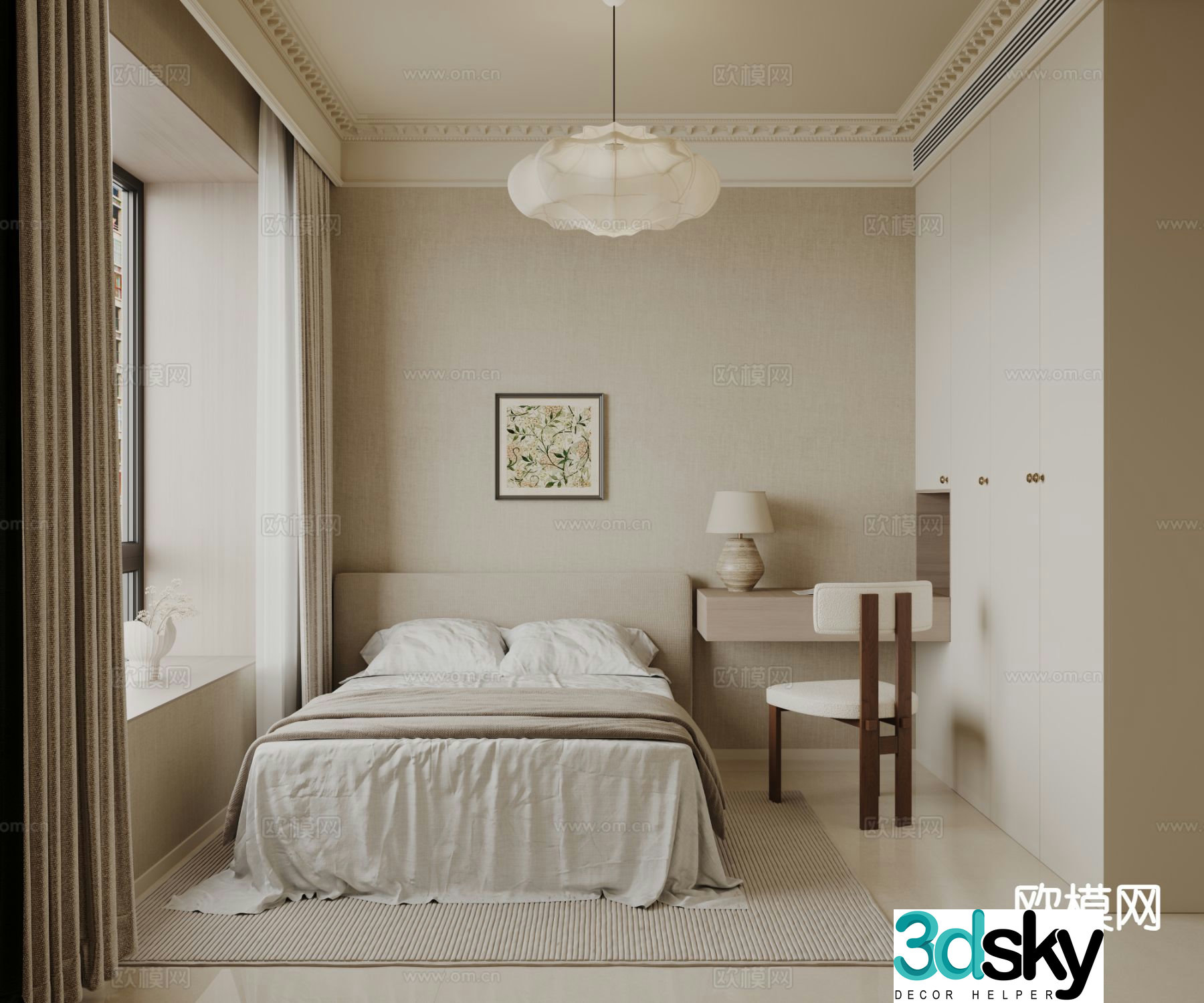 French bedroom second bedroom 3d model