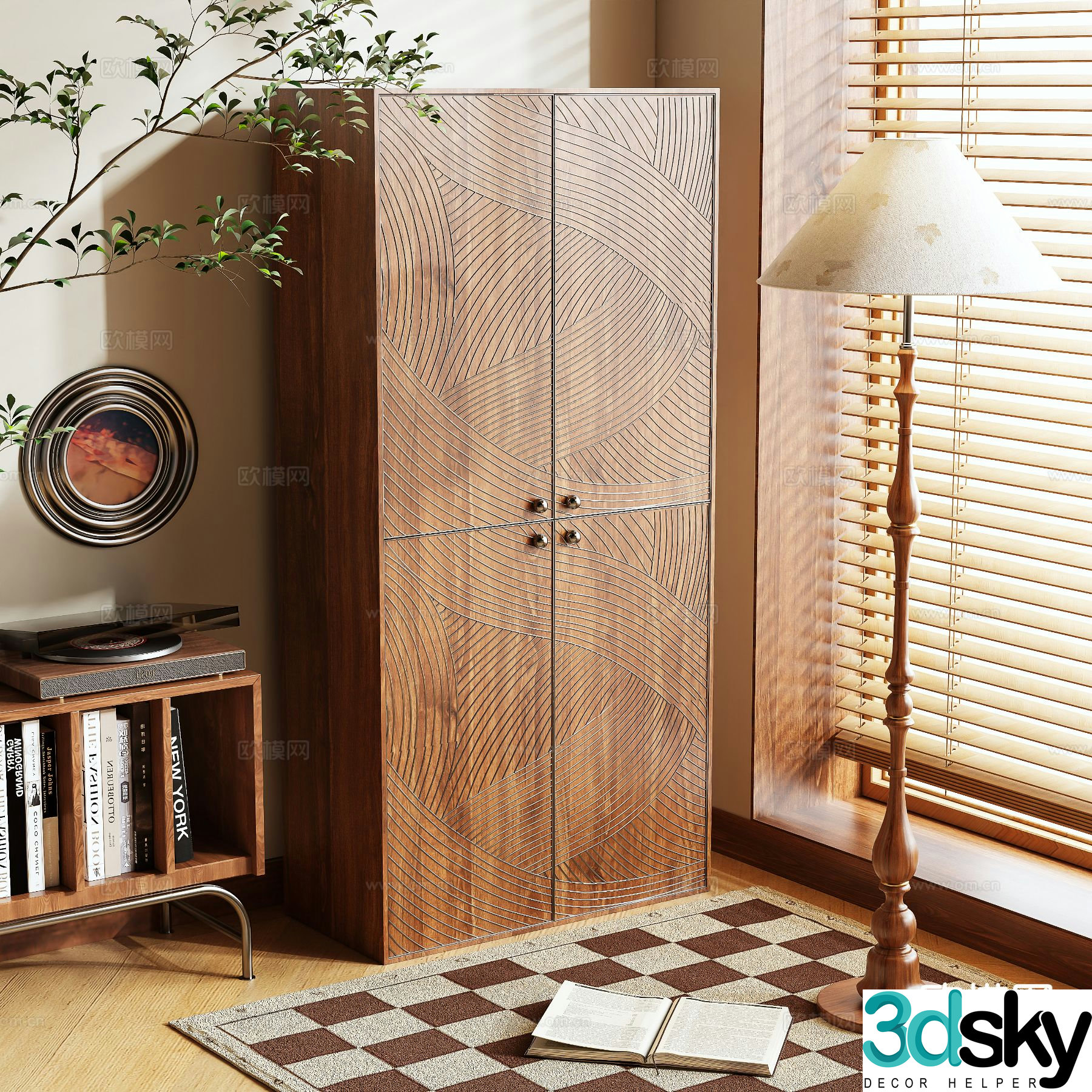 Medieval style wardrobe finished wardrobe 3d model