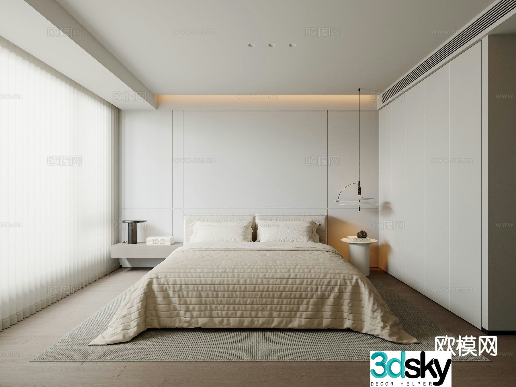Modern bedroom master bedroom 3d model