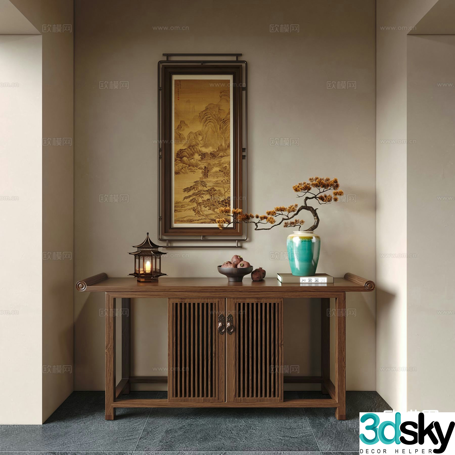 New Chinese style Duanjing strip 3D model