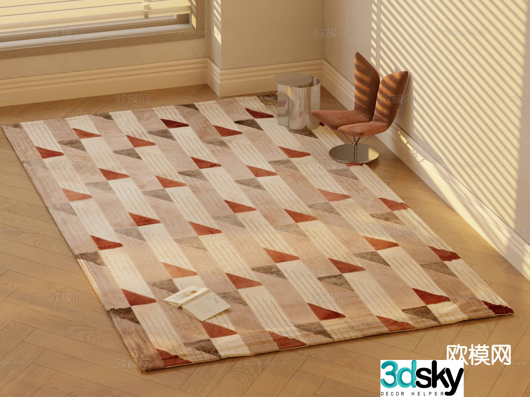 Geometric pattern carpet 3d model