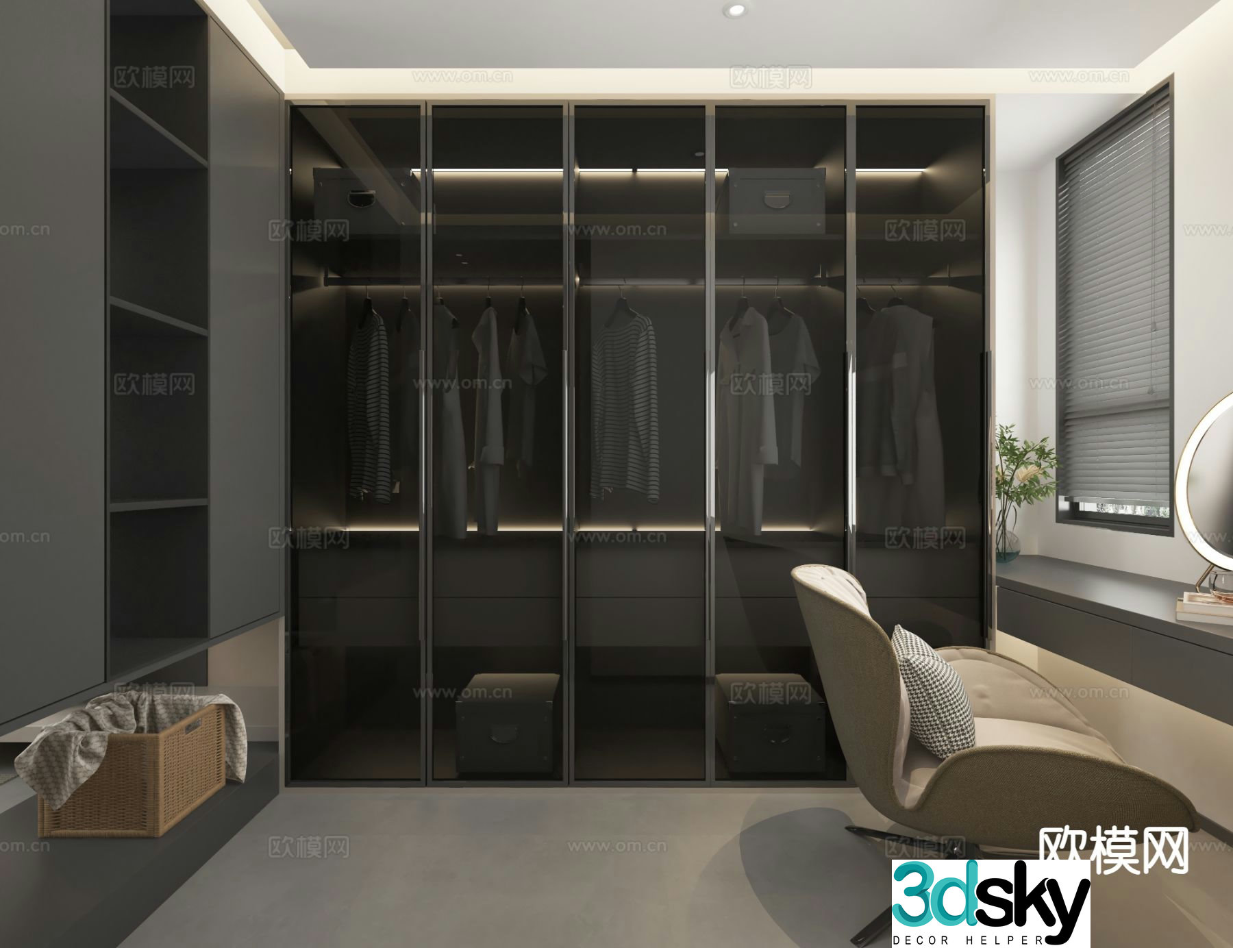 Modern cloakroom 3d model