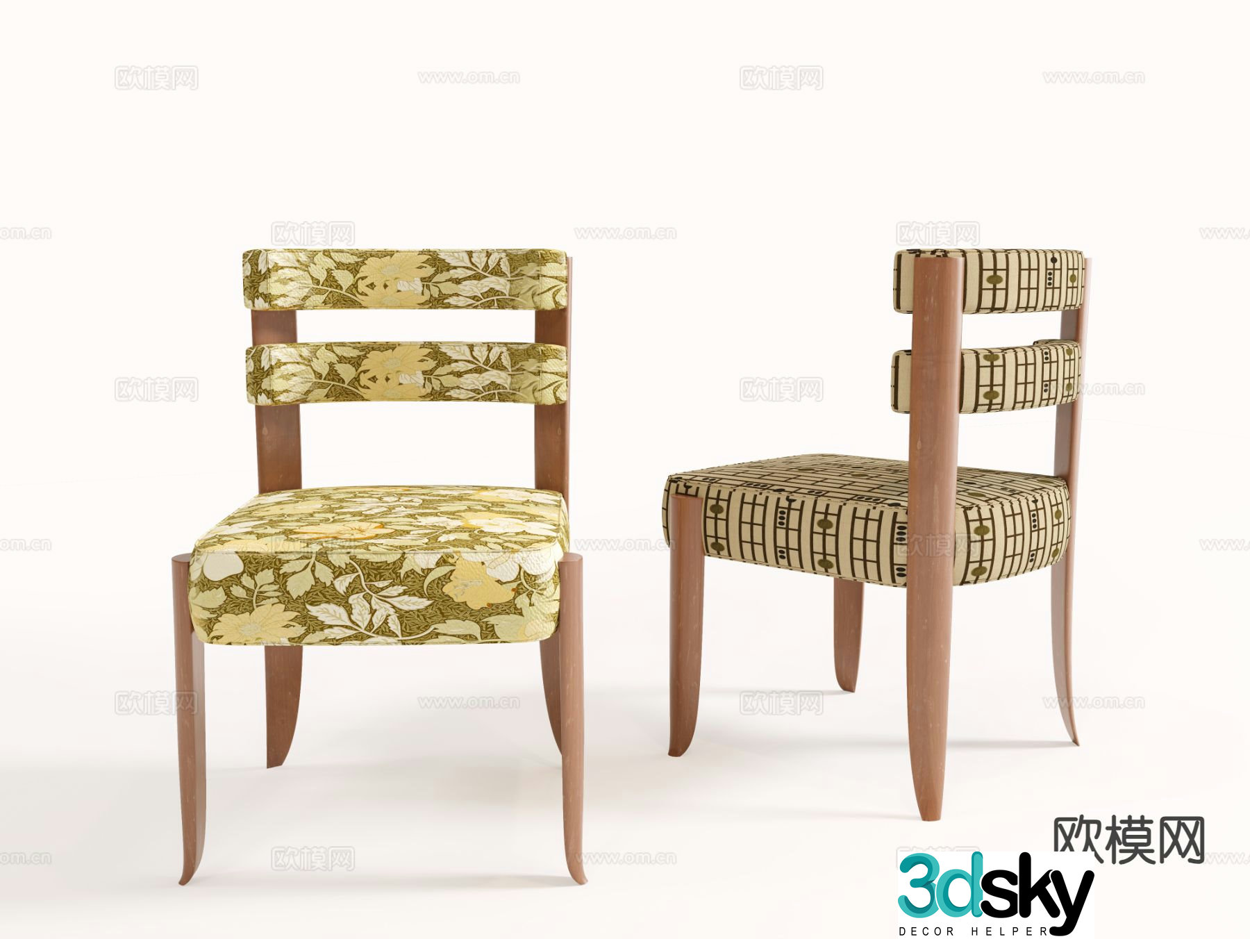 French chair dining chair single chair 3d model
