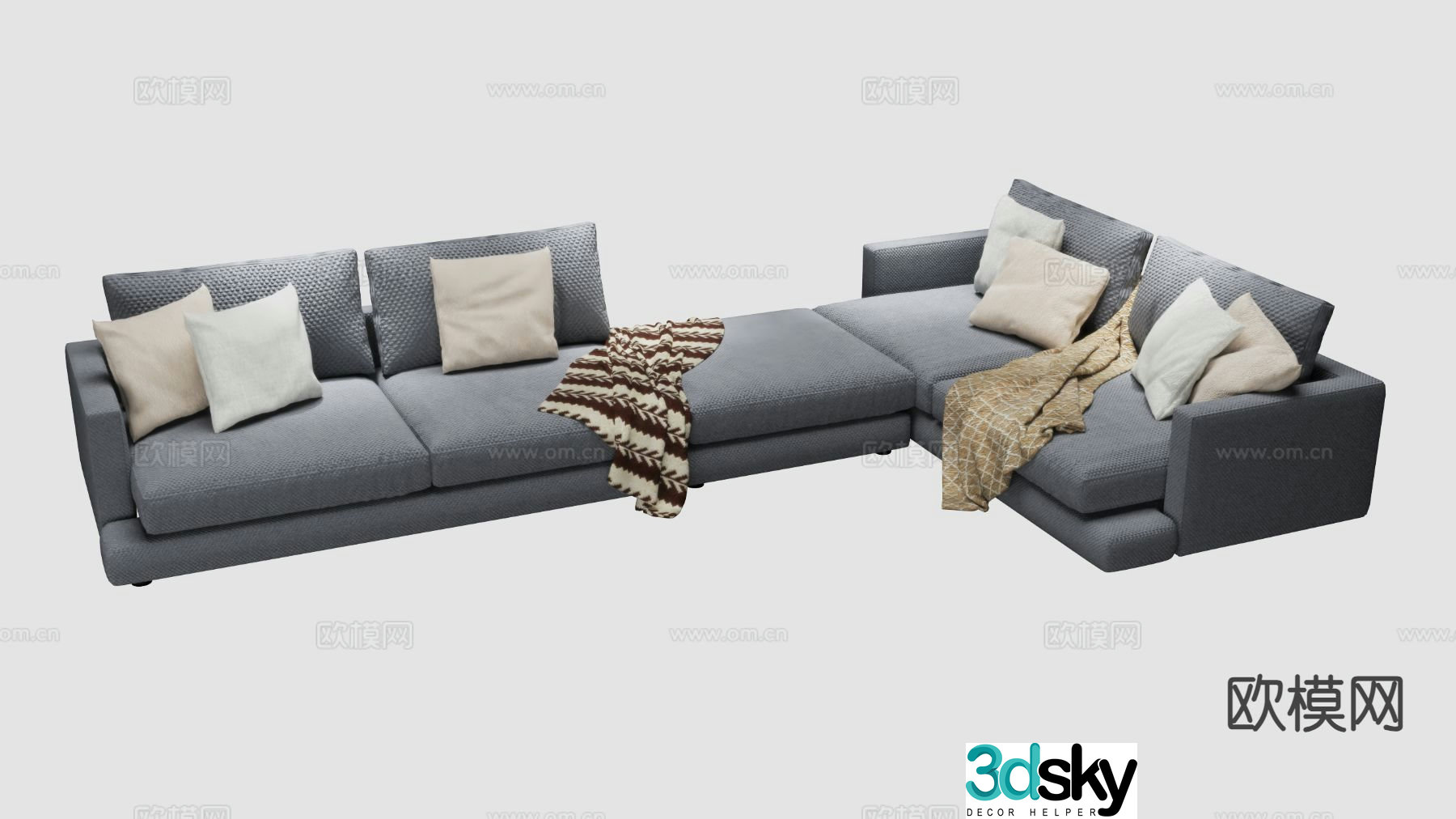 Italian corner sofa multi-person sofa 3D model