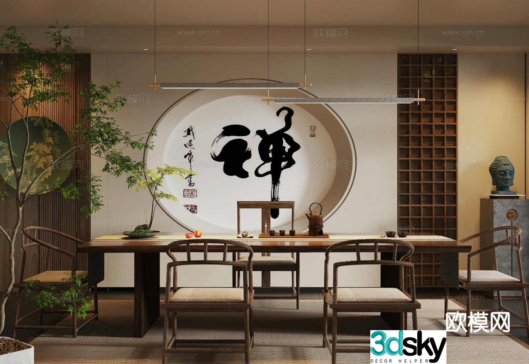 New Chinese tea room 3d model