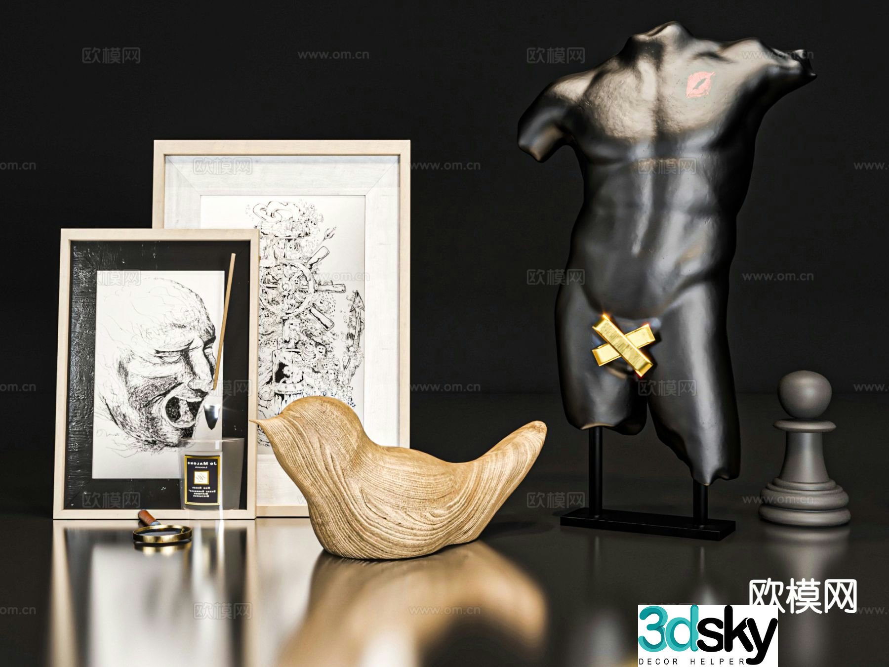 Modern jewelry ornaments handicrafts photo frames 3D model
