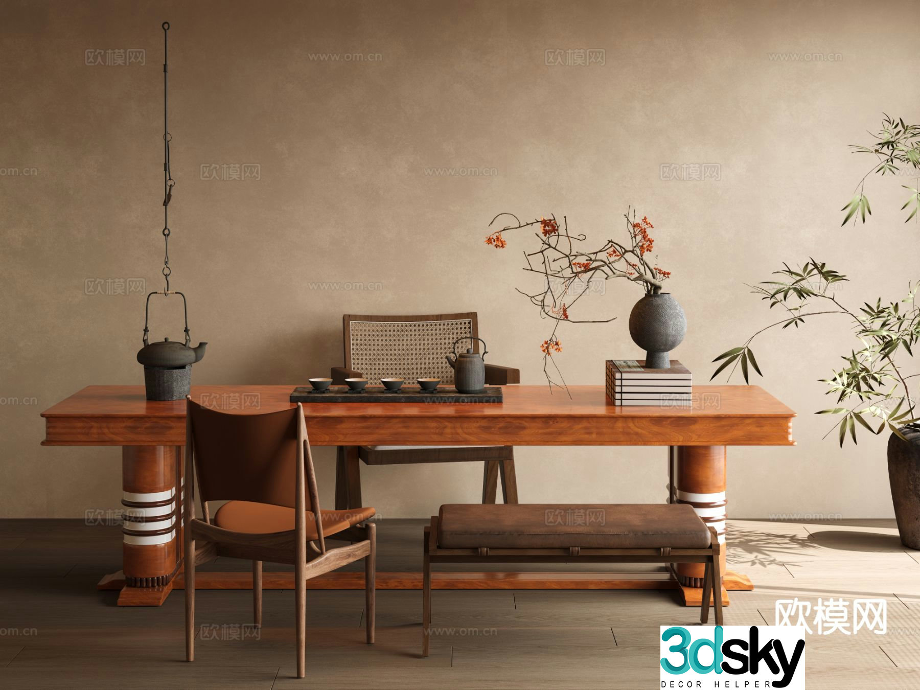 Medieval style tea table tea table 3d model