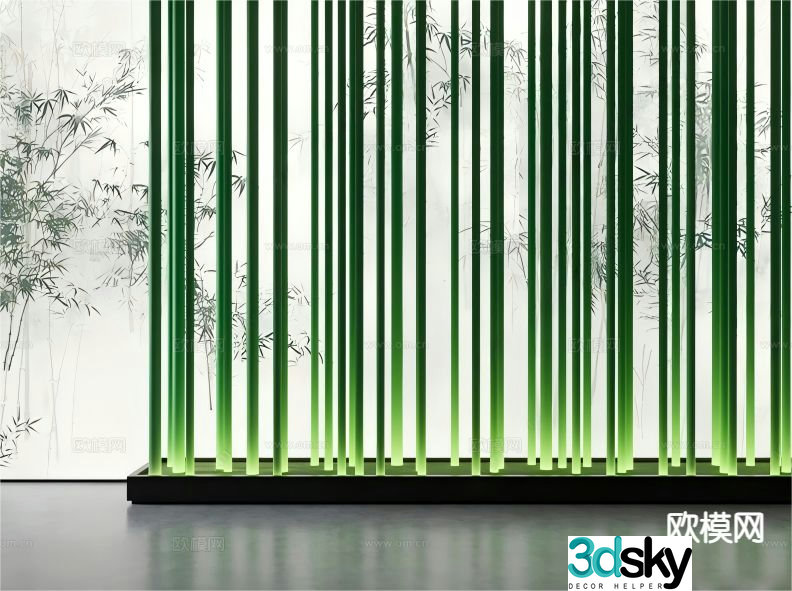 New Chinese style landscape sketch 3D model