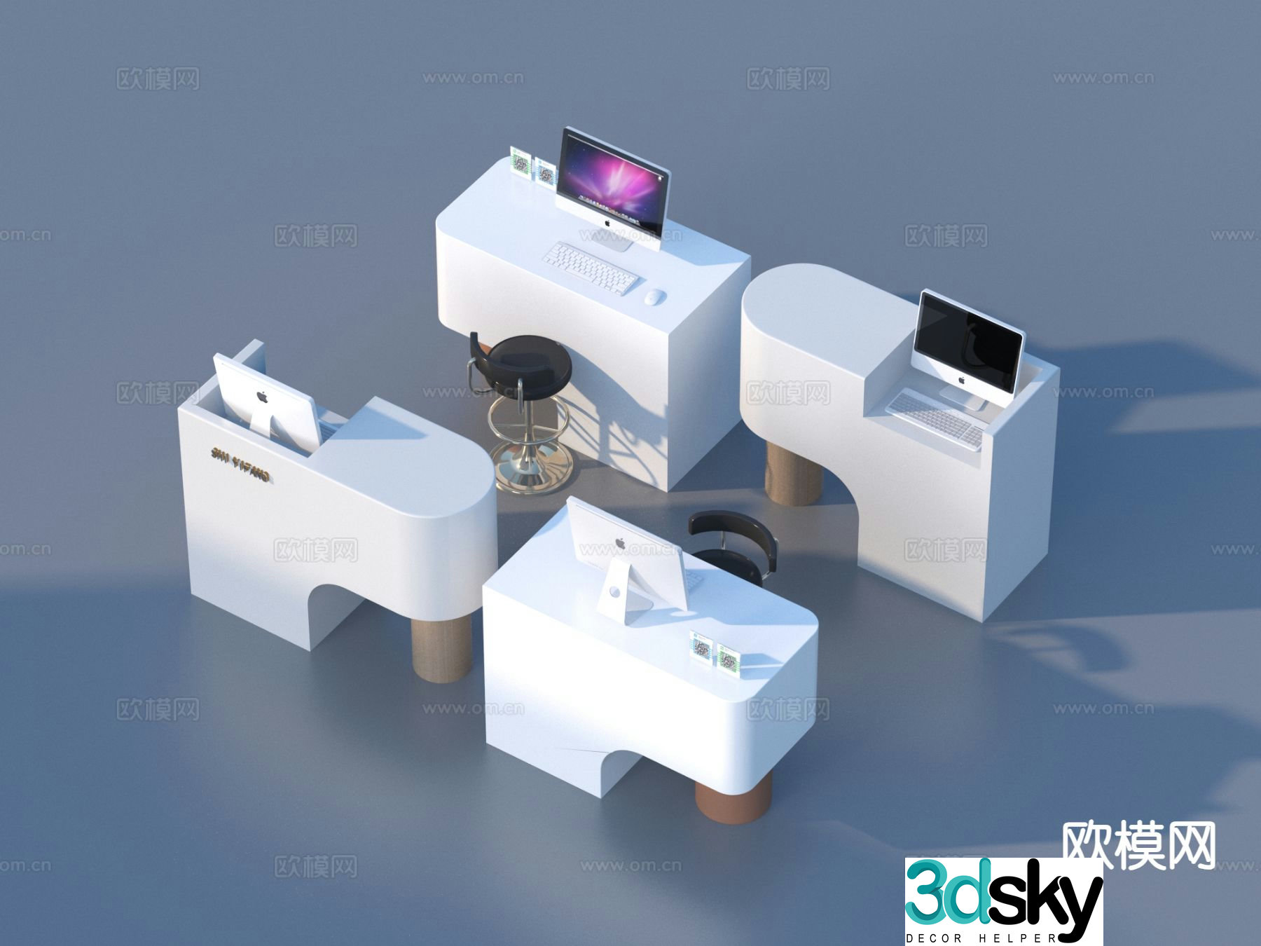 Reception desk cashier 3d model