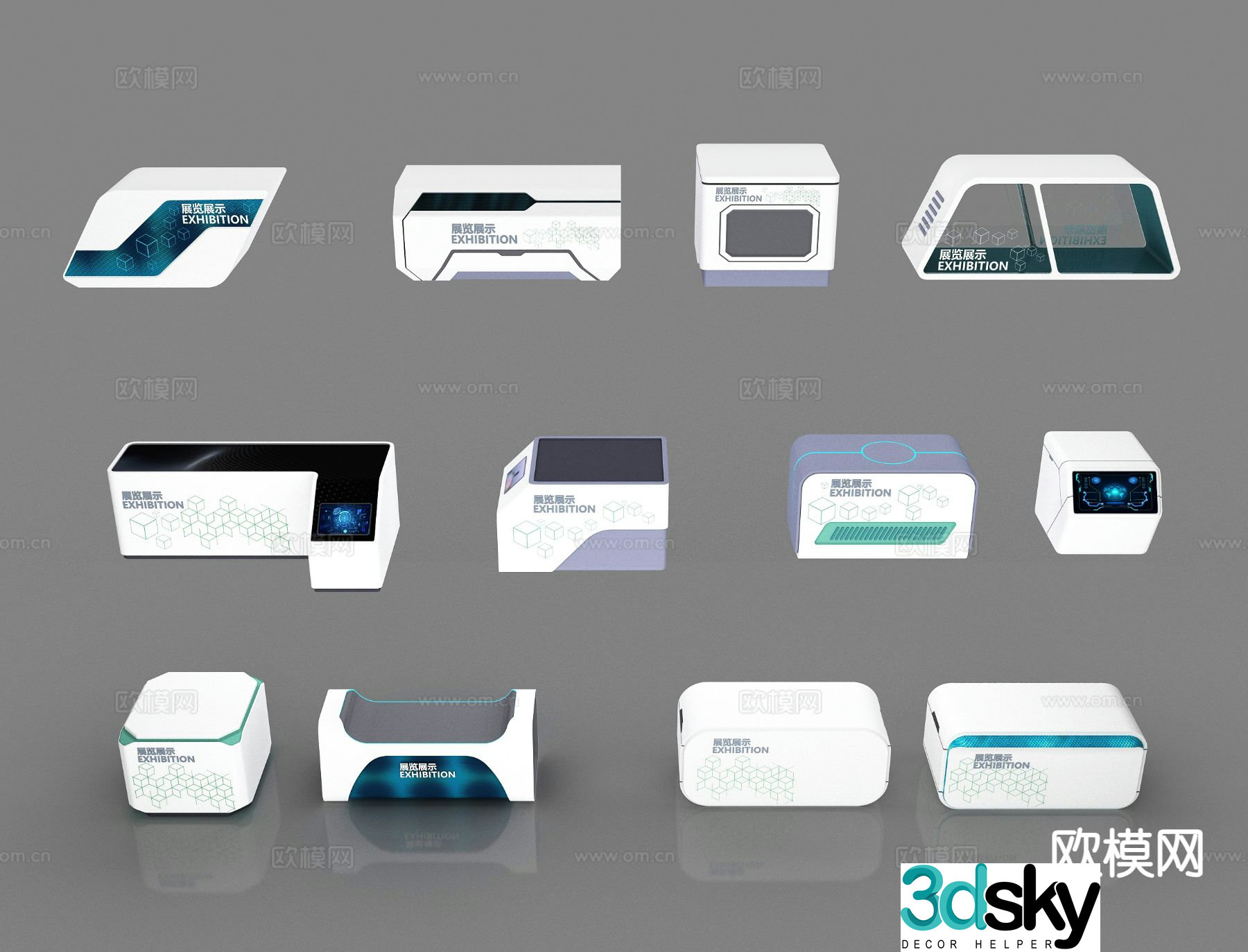 Modern display stand 3d model