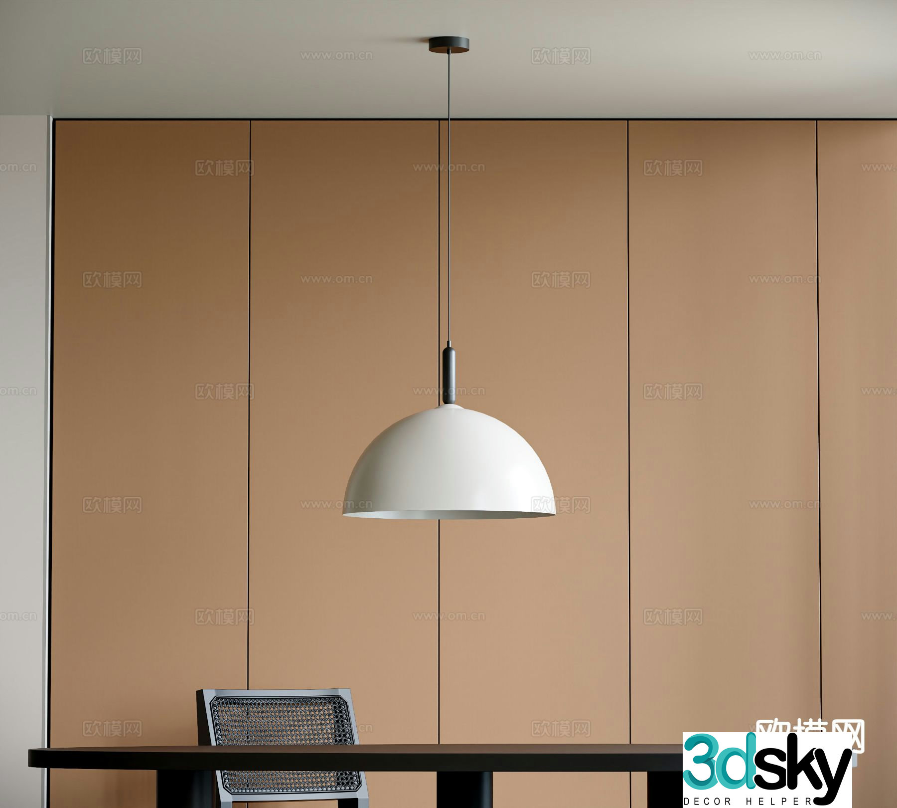 Modern semicircle chandelier 3d model