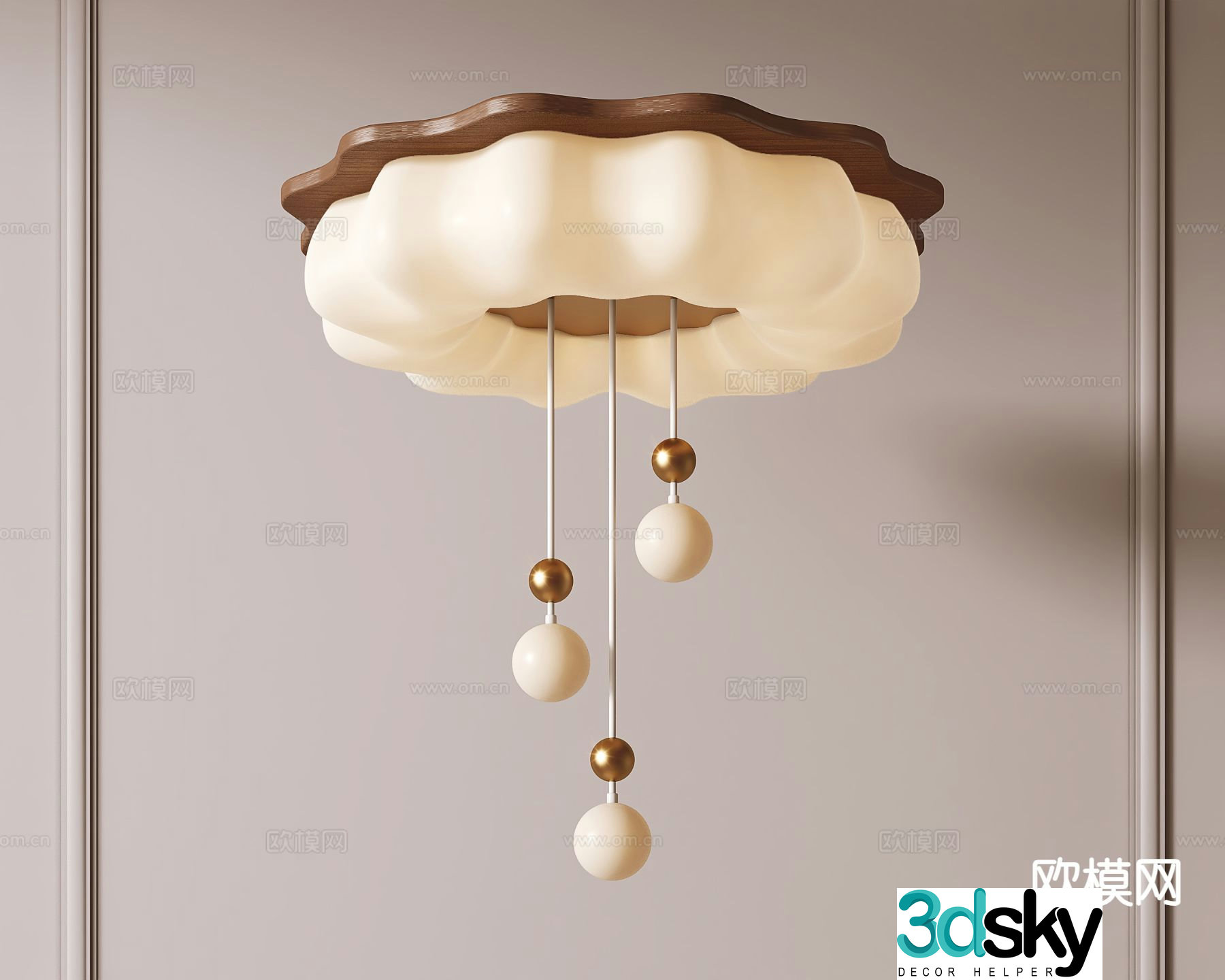 Cream style ceiling lamp 3d model