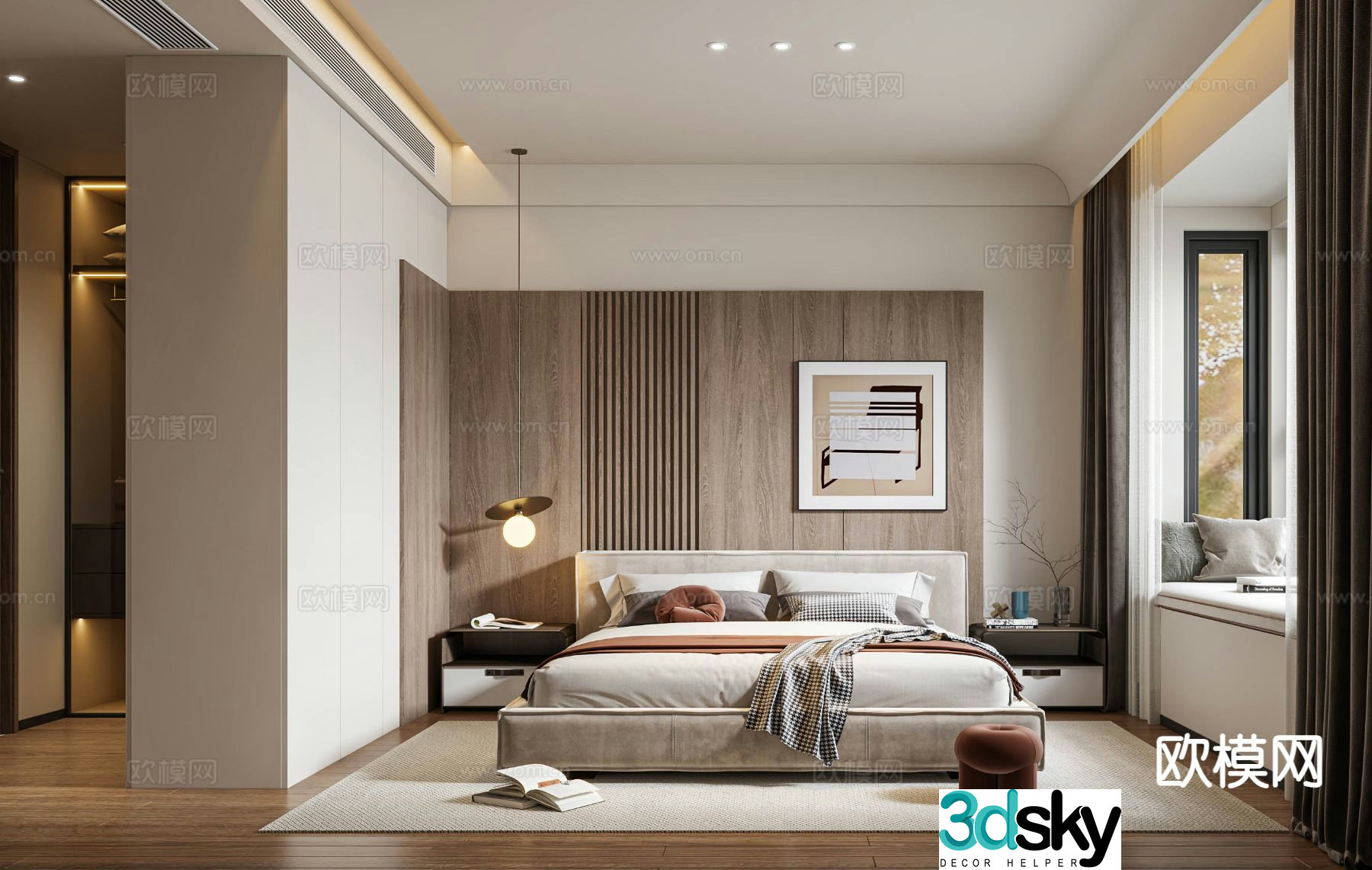 Modern bedroom master bedroom 3d model