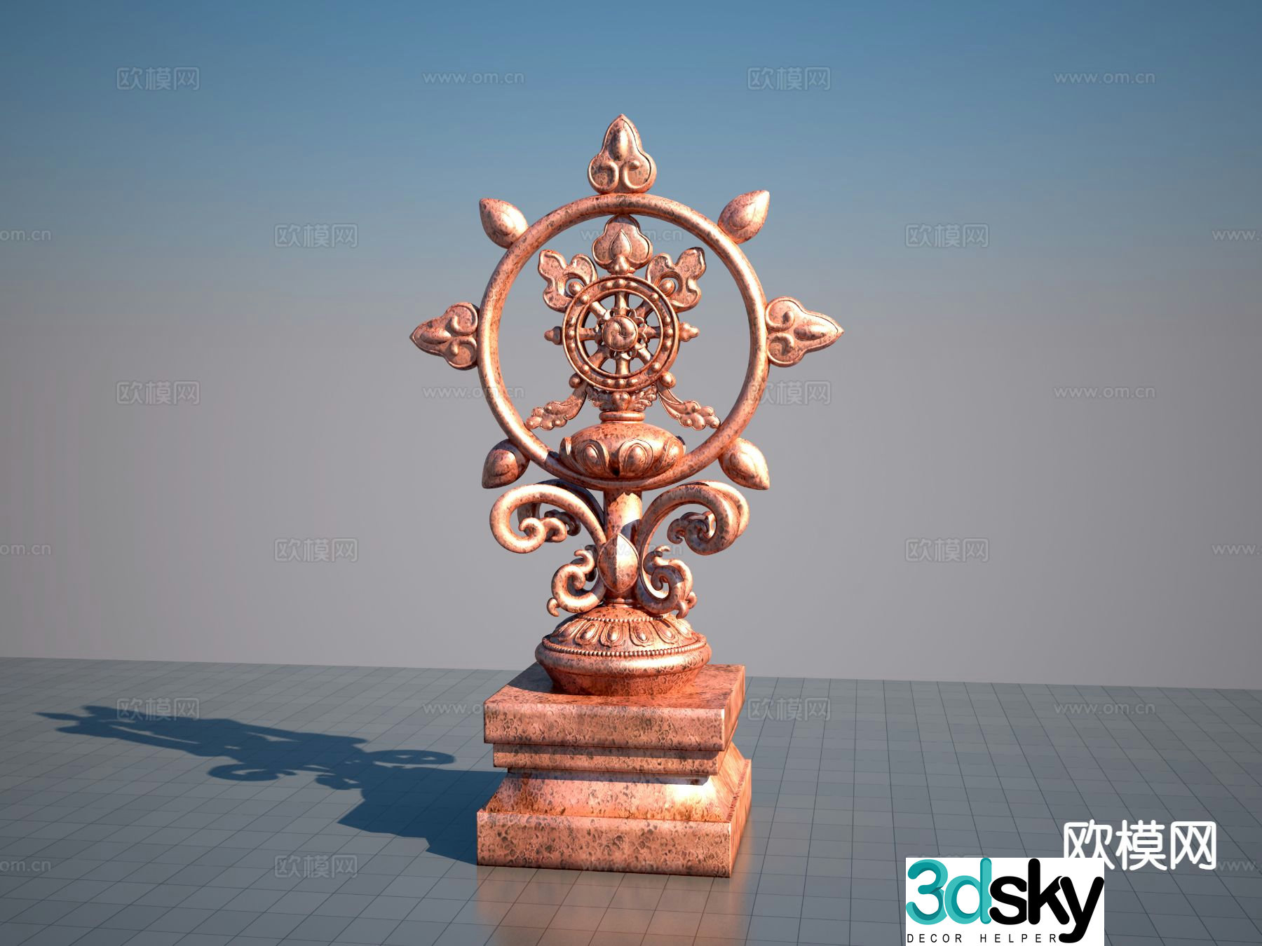 Auspicious Eight Treasures Sculpture 3D model