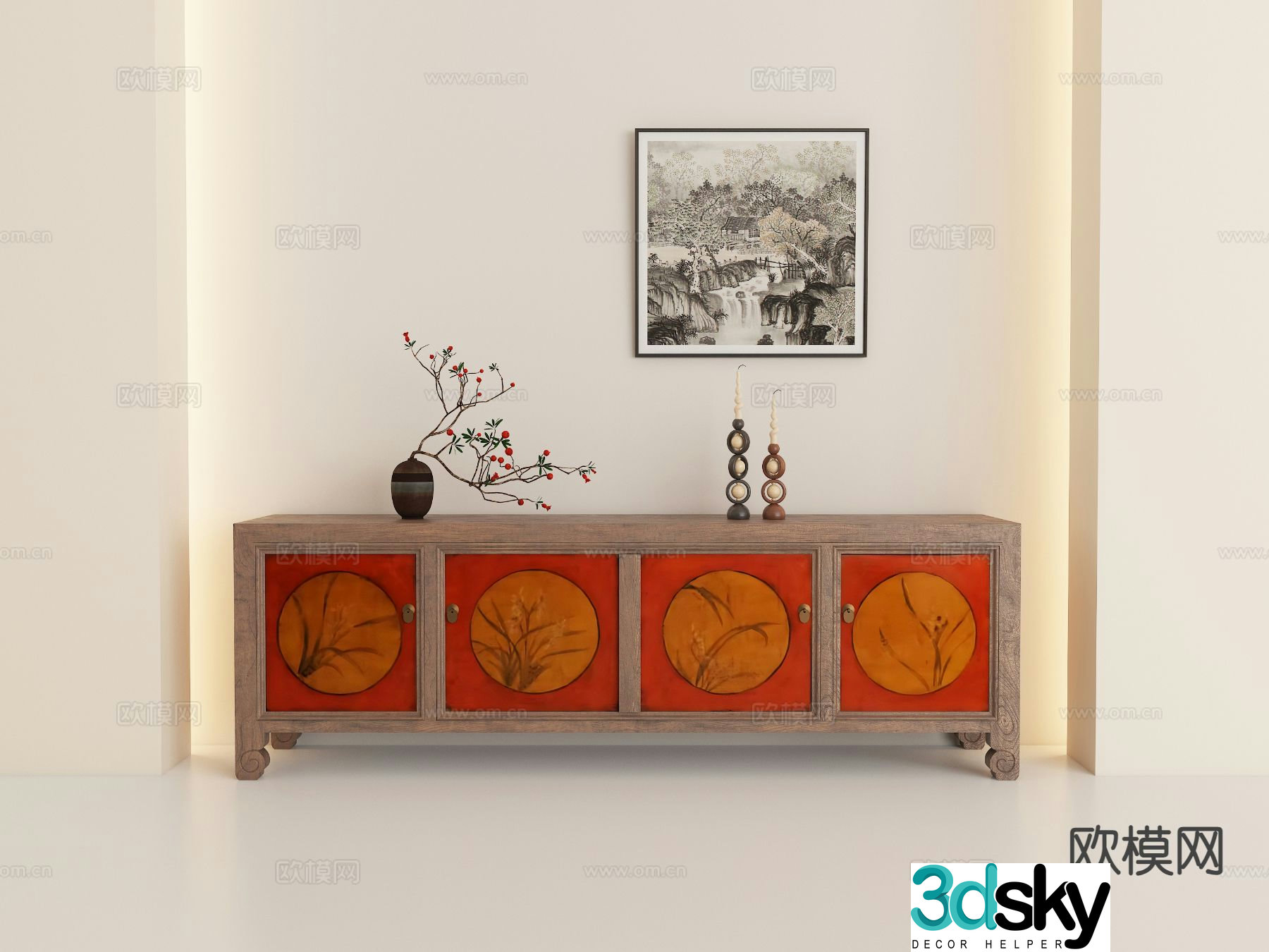 New Chinese style TV cabinet 3d model