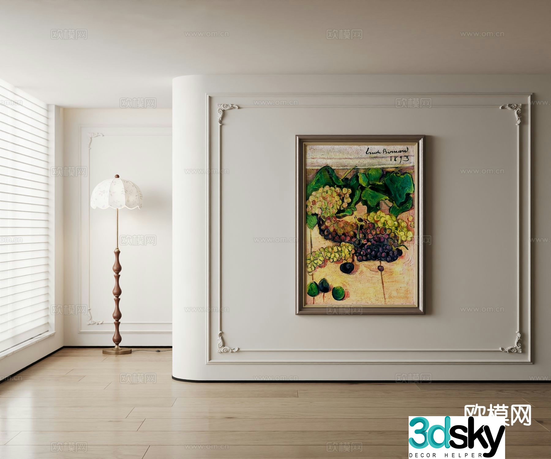 American decorative painting oil painting 3d model