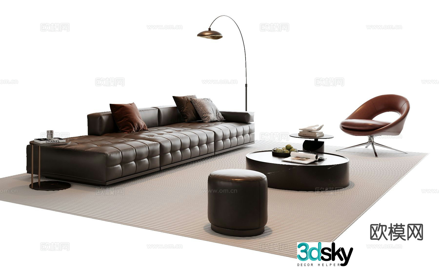 Italian sectional sofa 3d model
