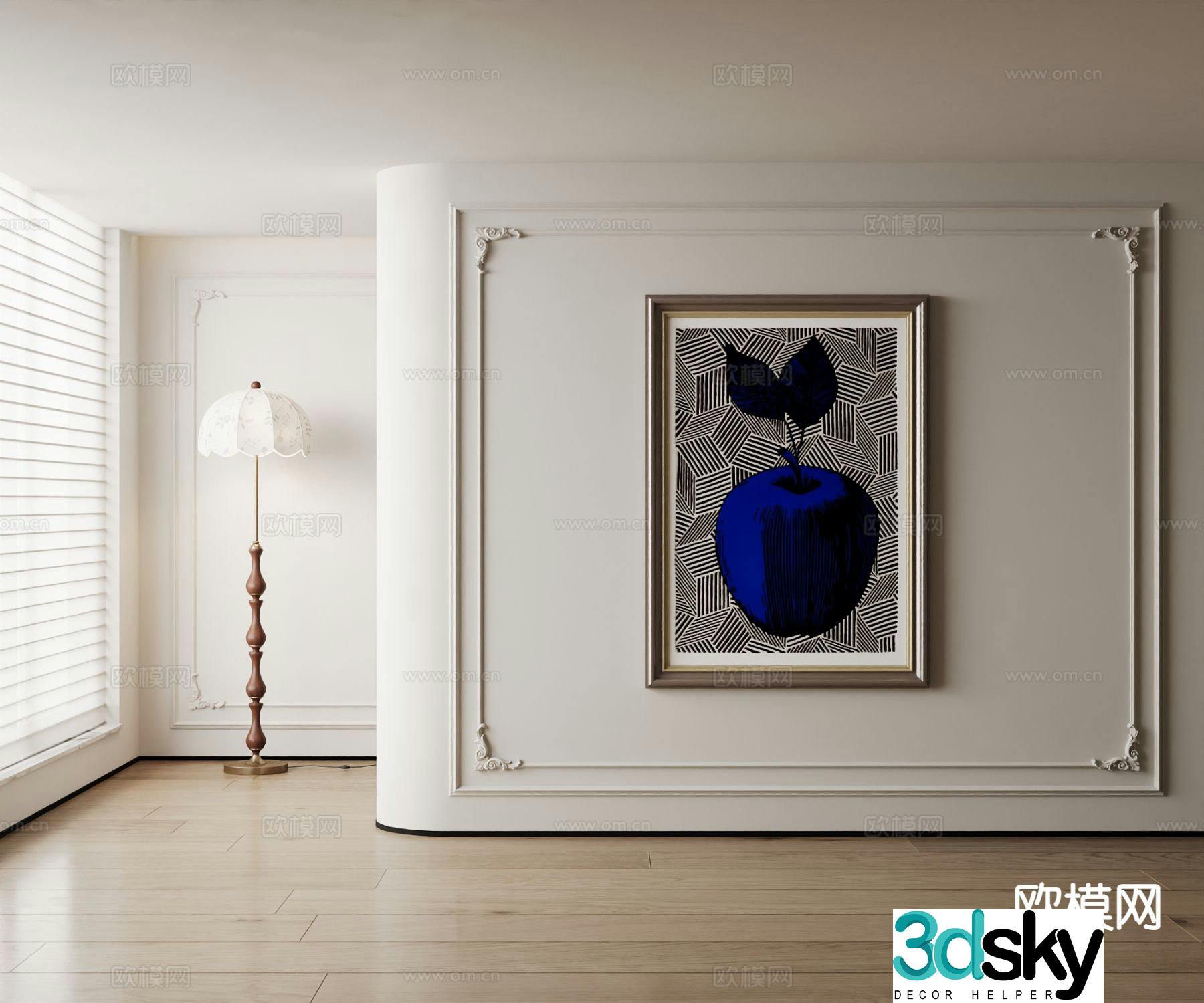 American art painting texture painting decorative painting 3d model
