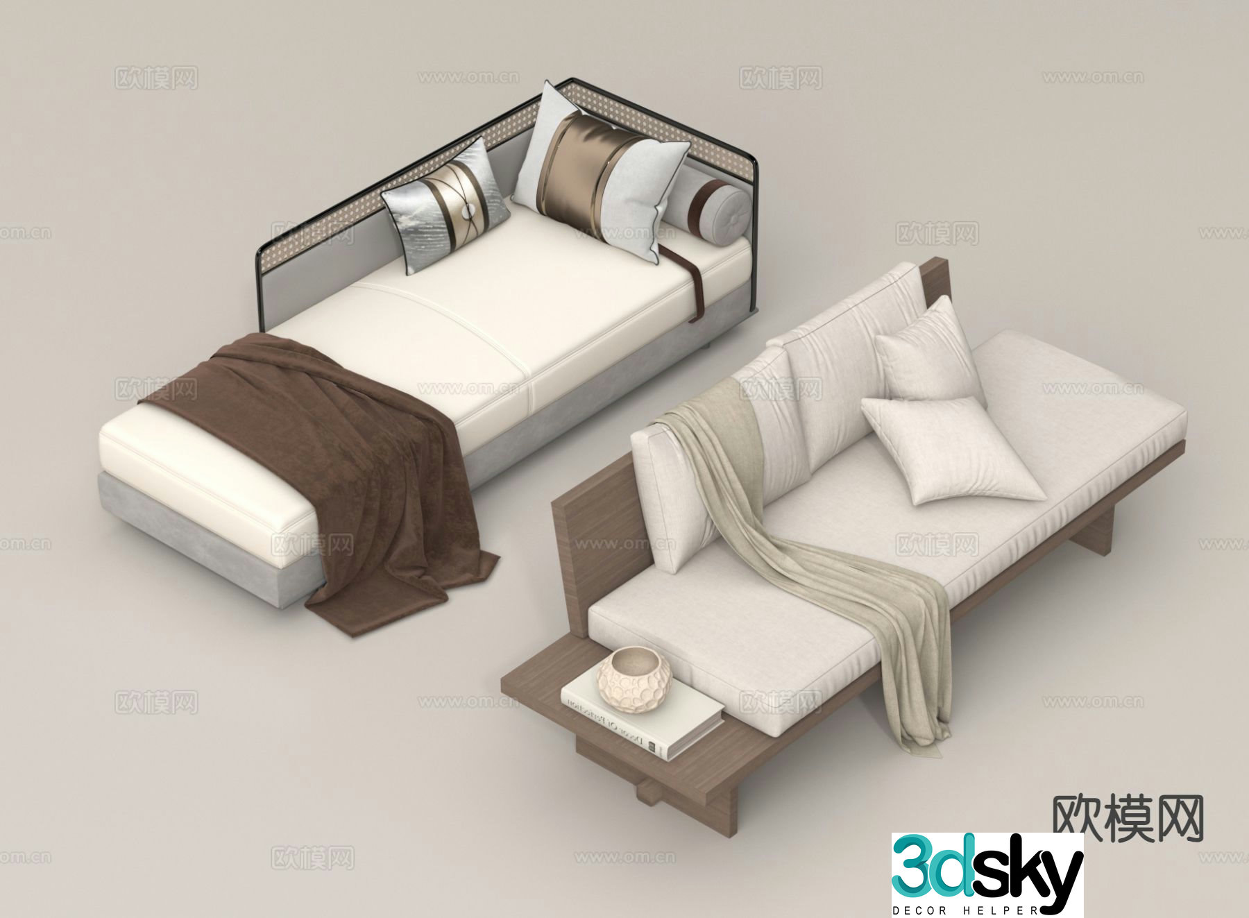 Modern chaise longue chaise longue 3D model