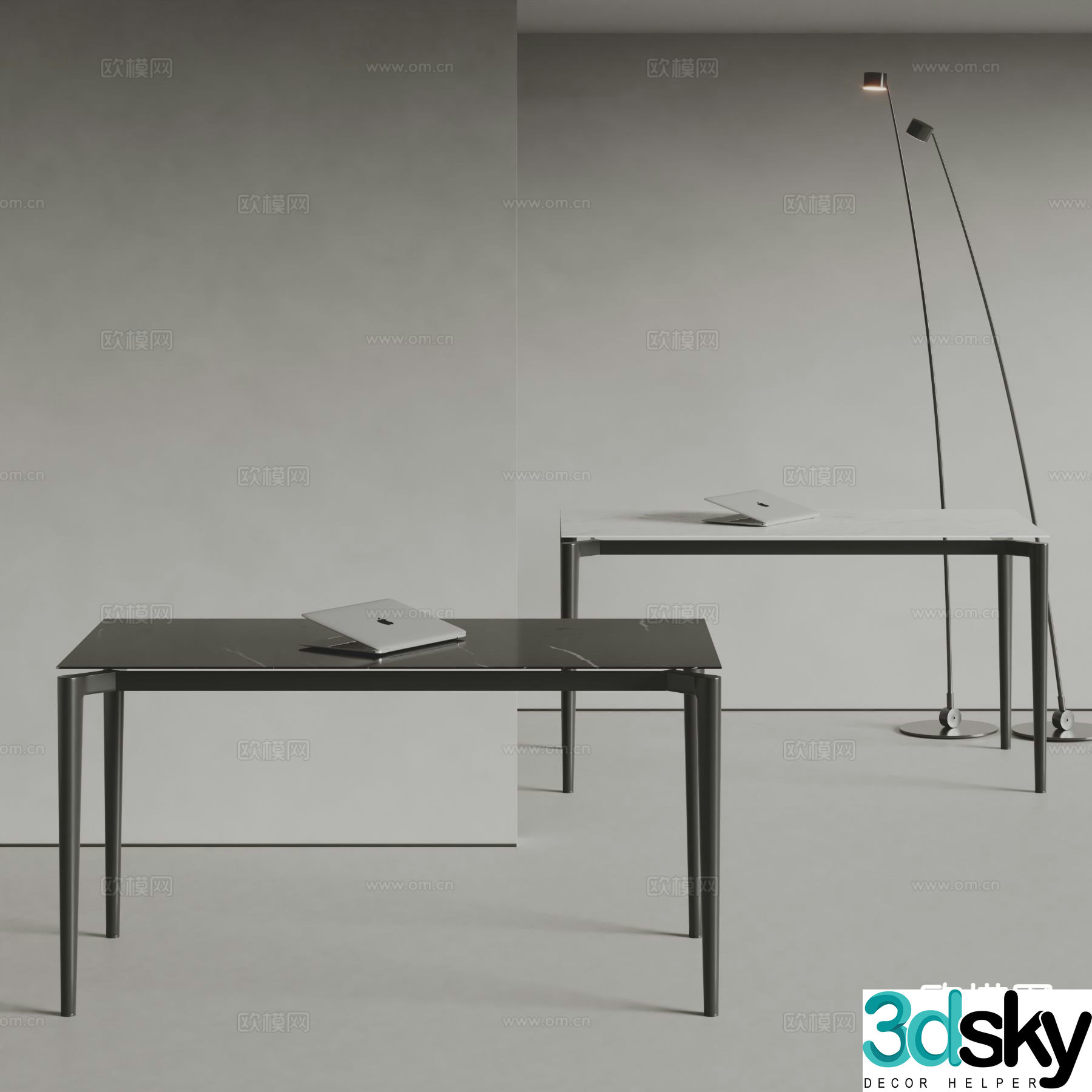 Bonaldo modern dining table marble dining table 3d model