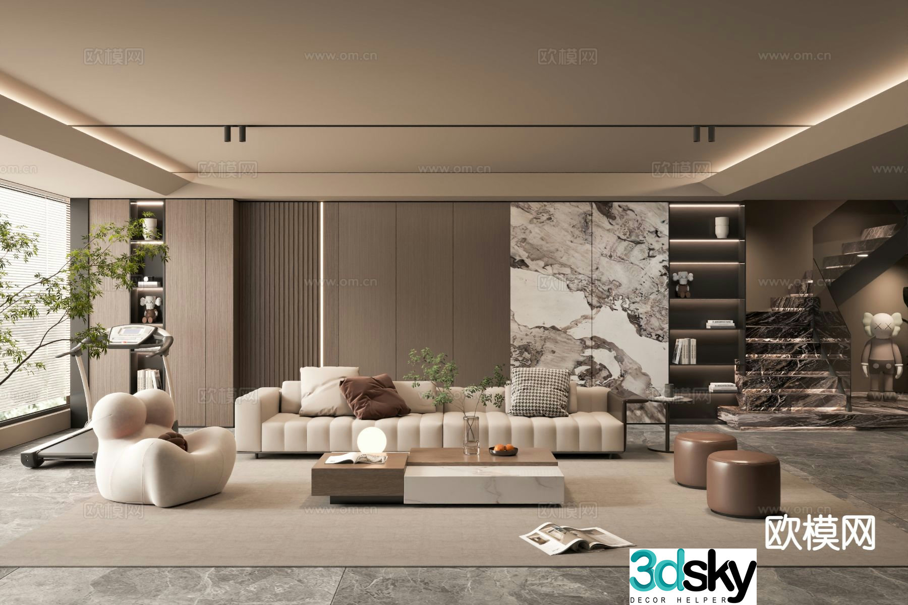 Italian living room 3d model