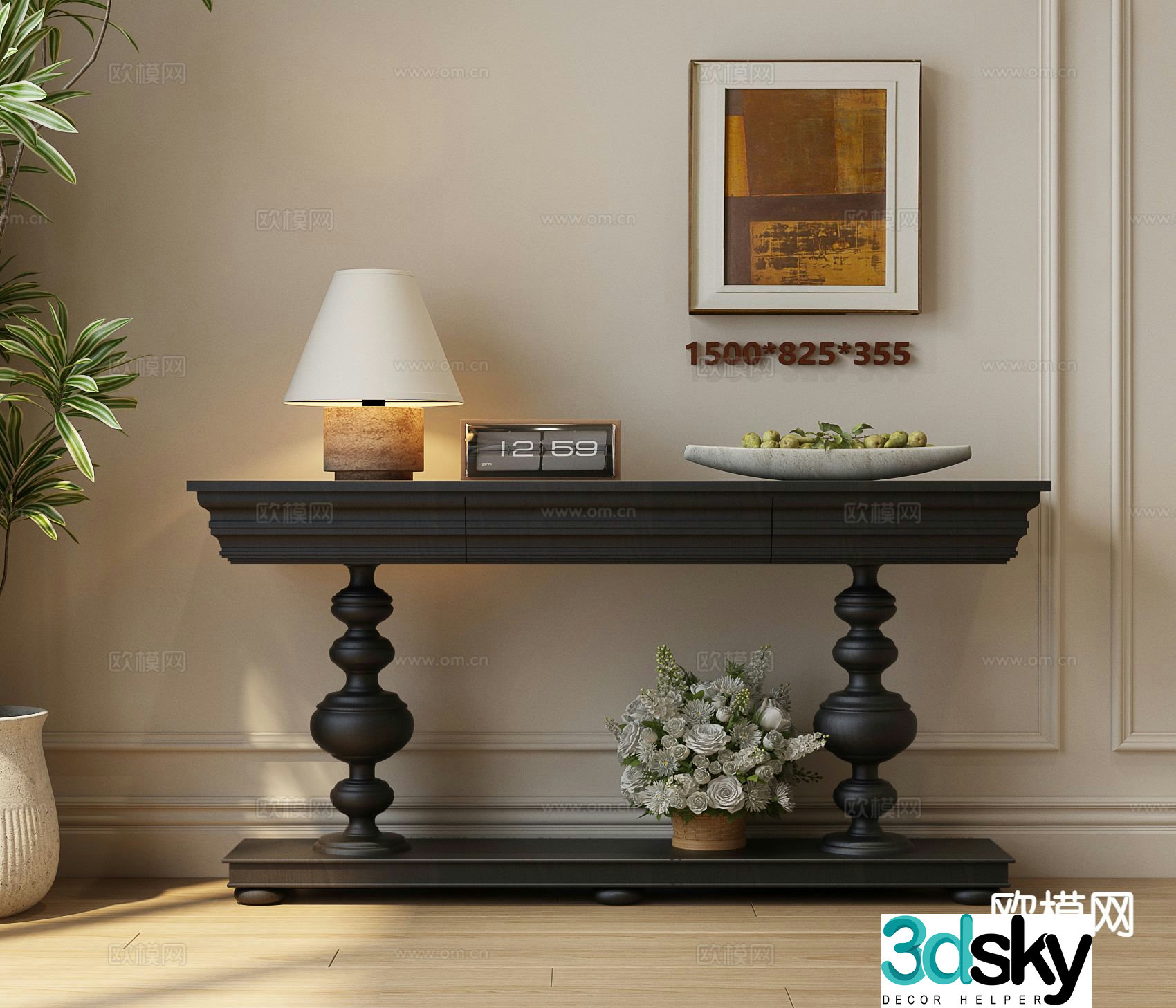 3d model of french style duanjing strip