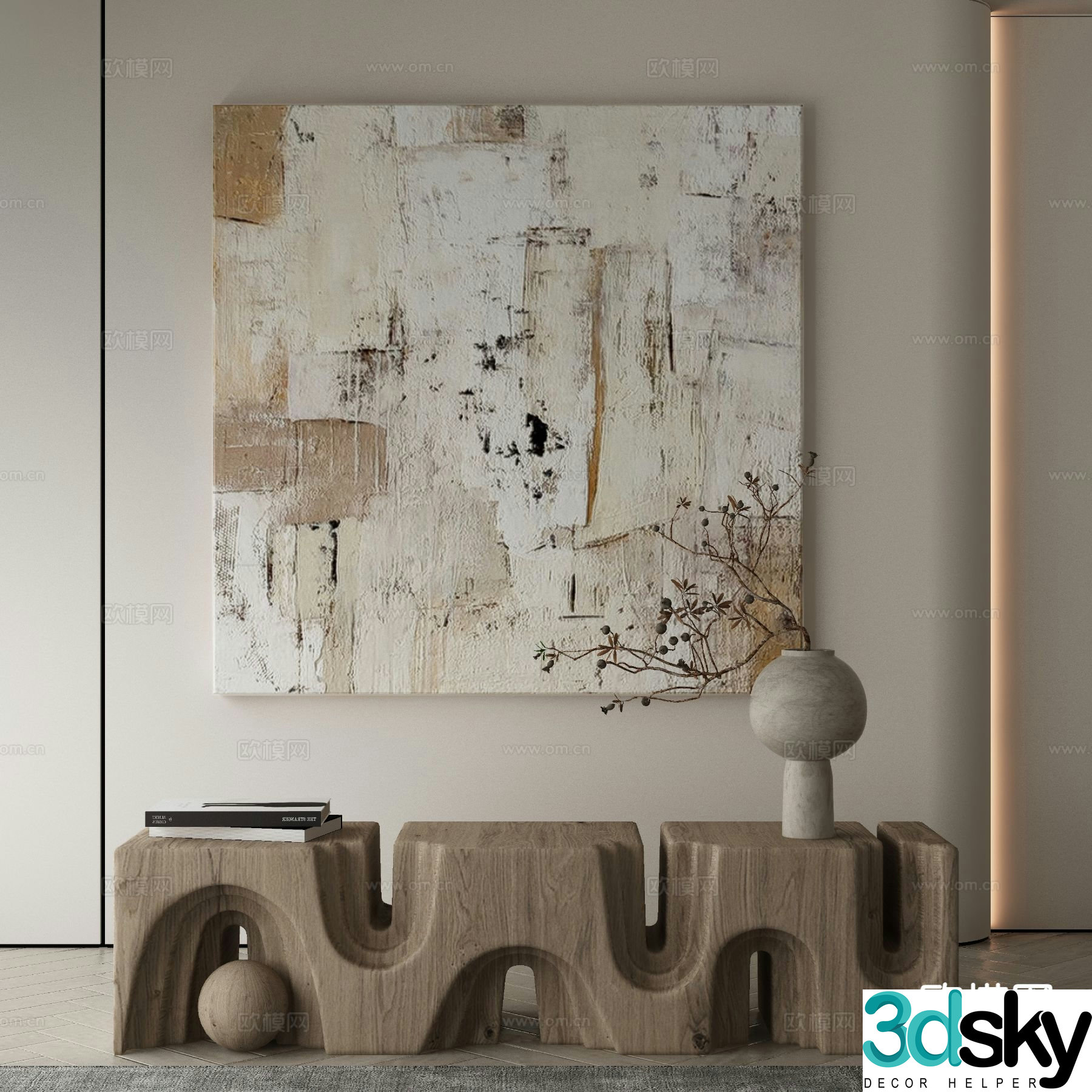 Modern decorative painting hanging painting 3d model
