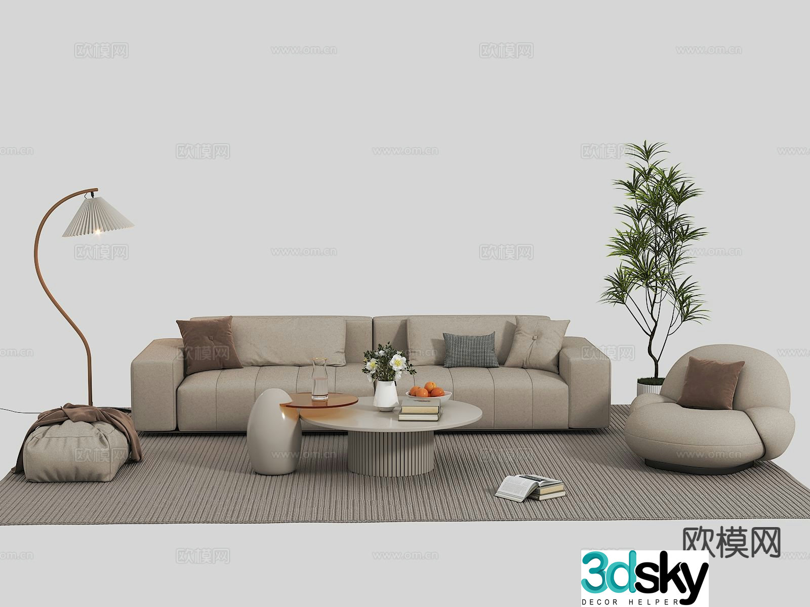 Modern sectional sofa 3d model
