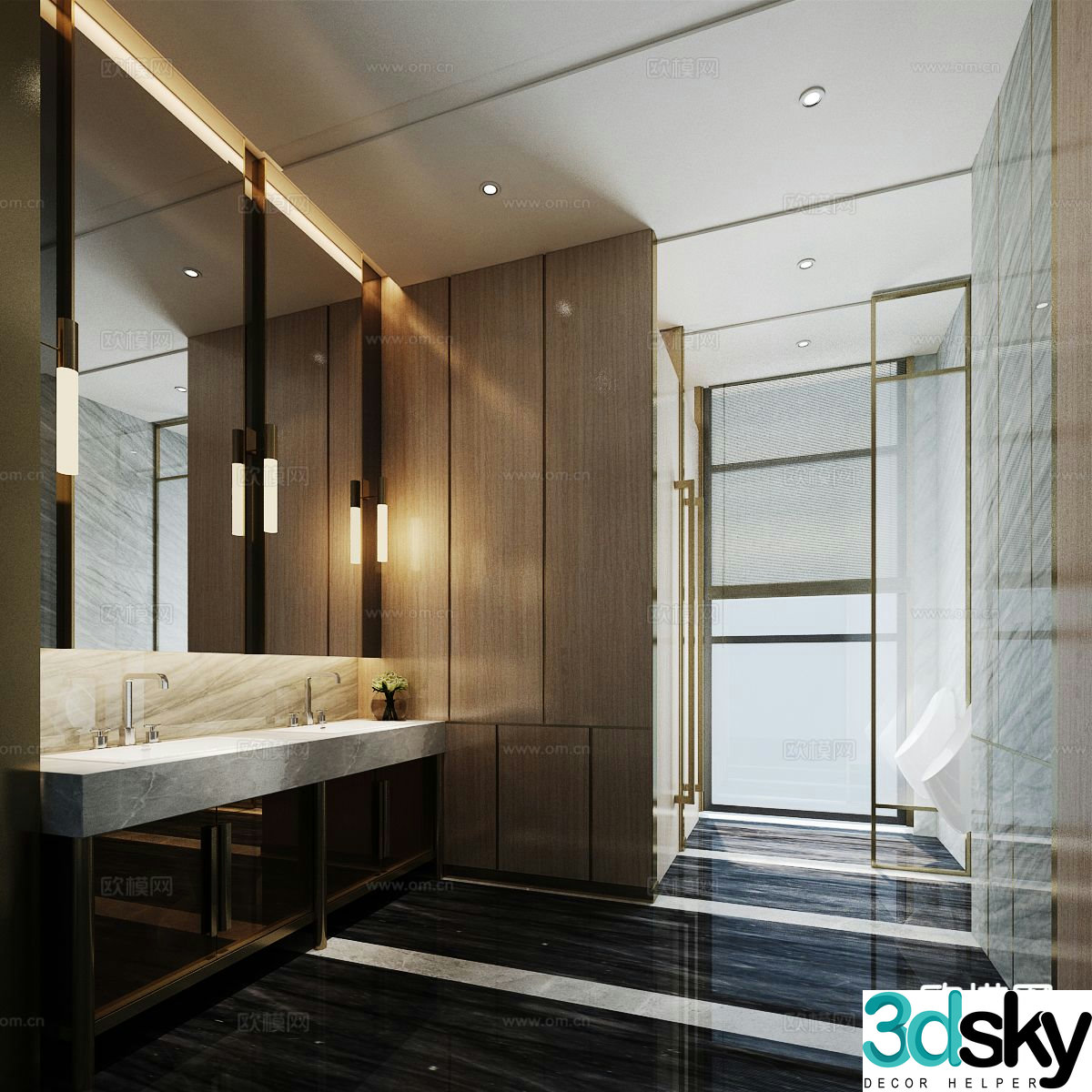 Modern master bathroom bathroom 3d model