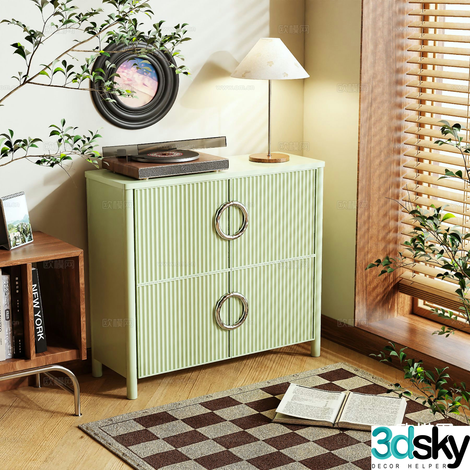 French entryway cabinet 3d model
