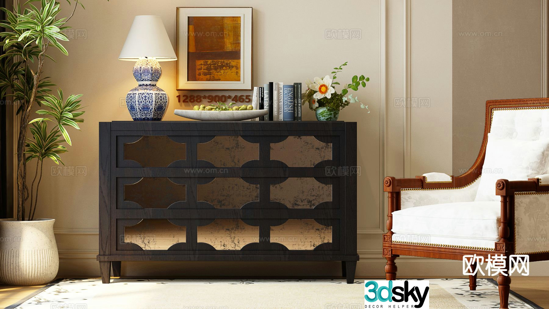French sideboard 3d model