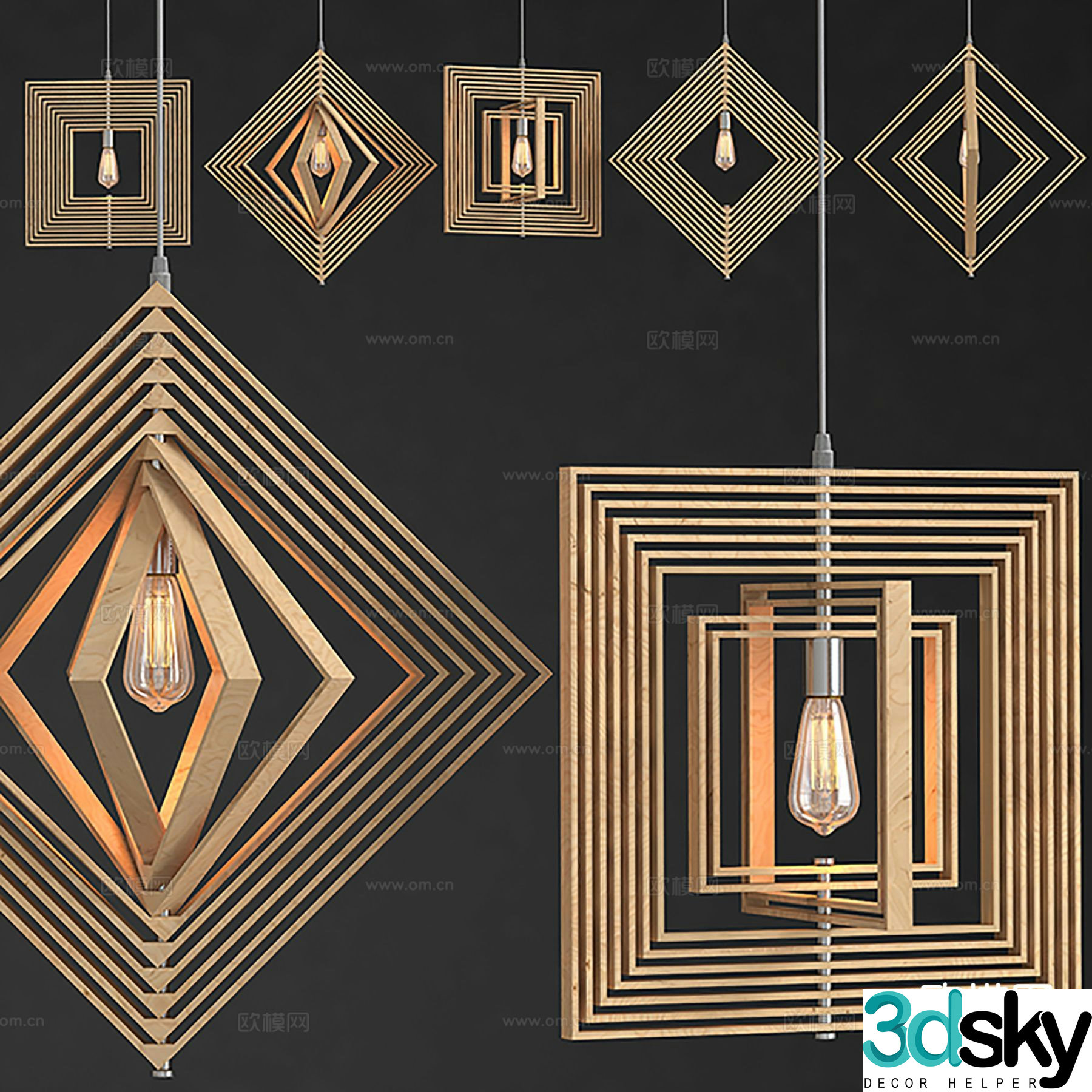 Modern interior chandelier 3d model