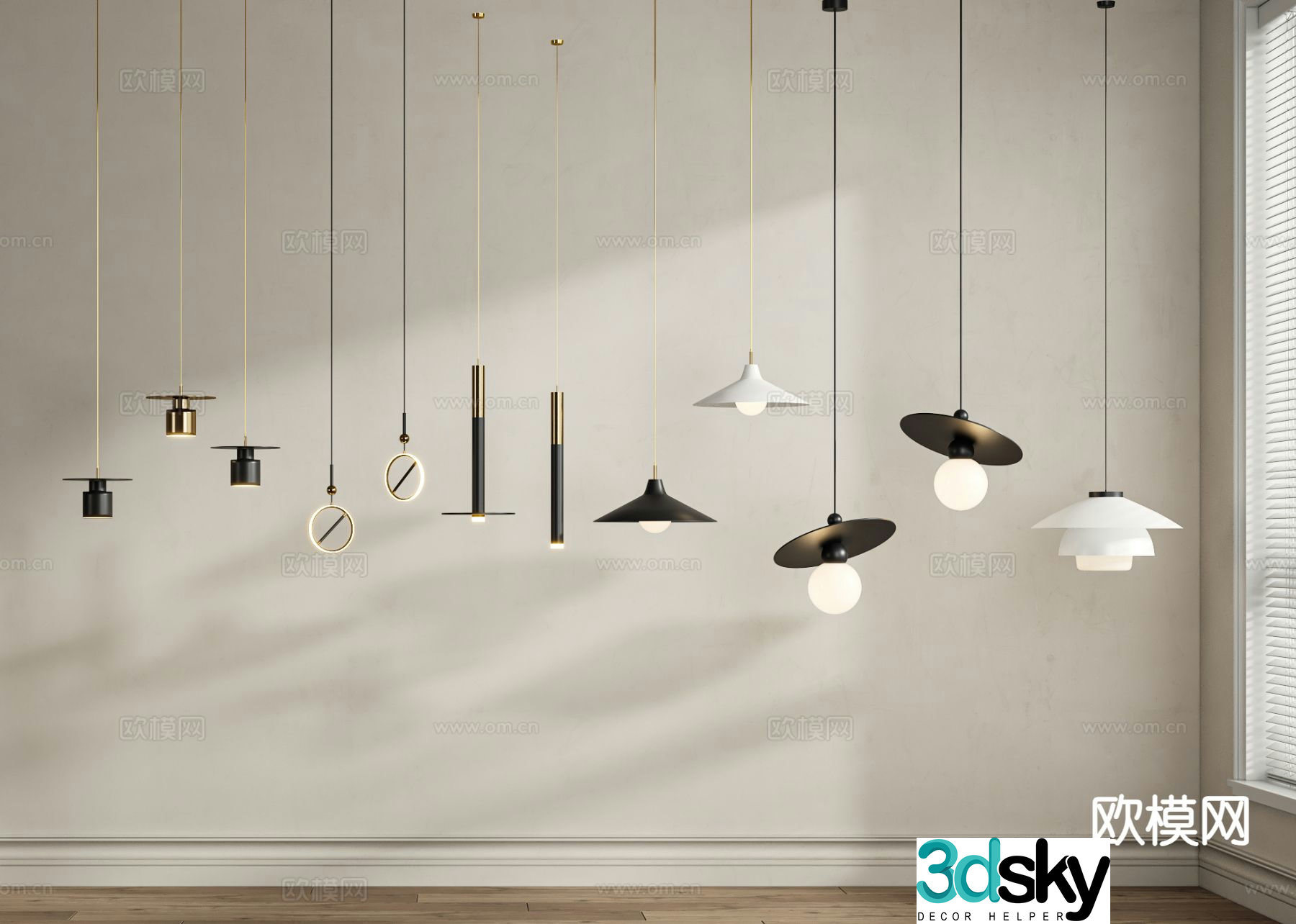 Modern art chandelier bedside chandelier 3d model