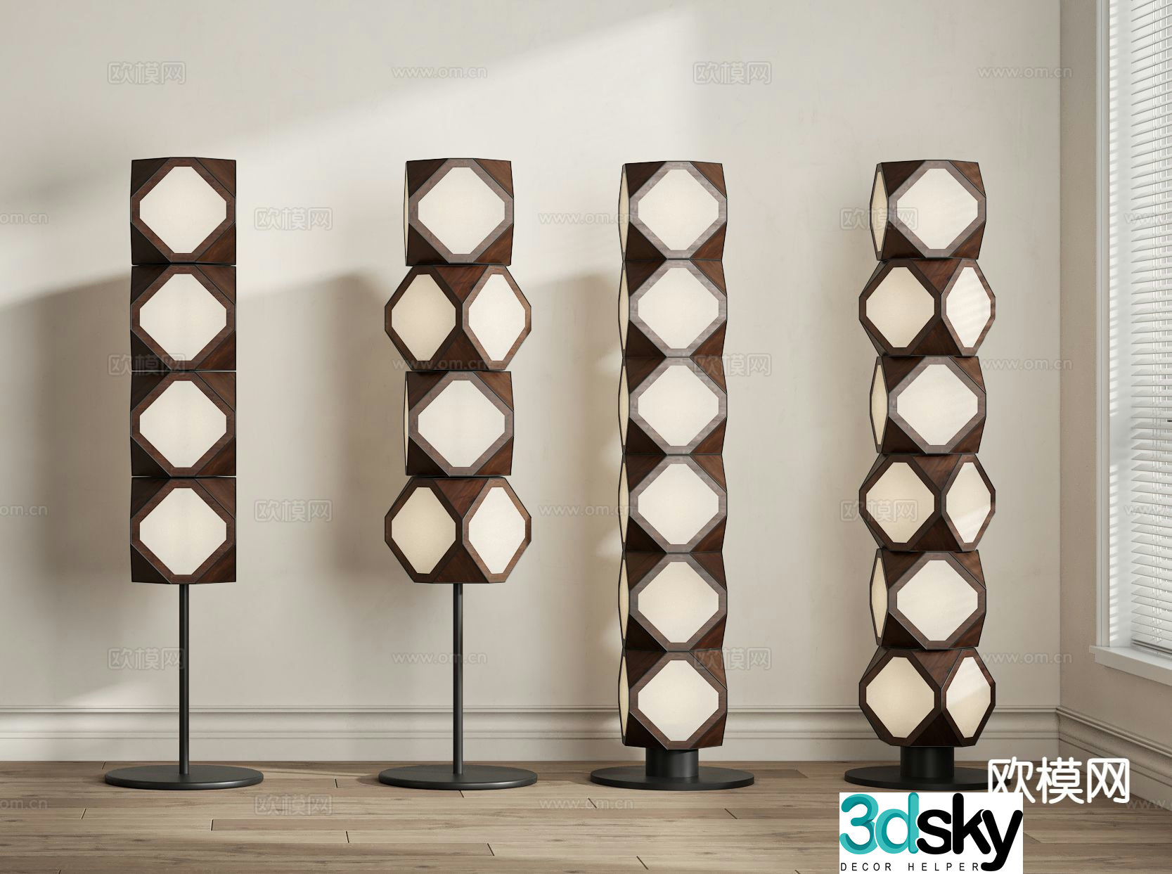 Medieval style floor lamp 3d model