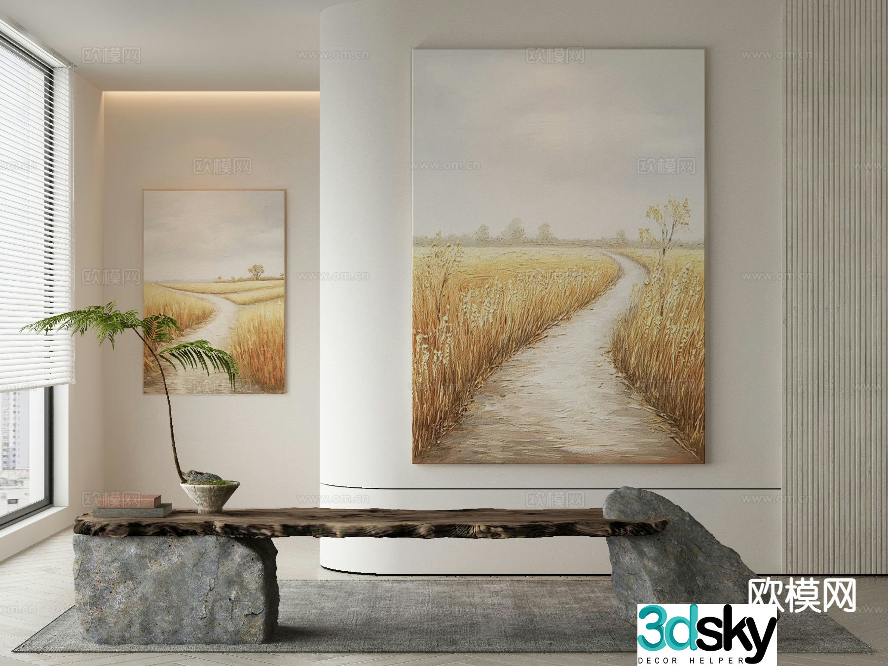 Modern decorative painting hanging painting 3d model
