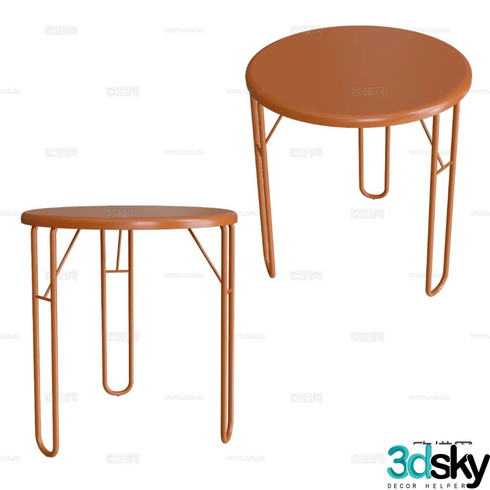 Castil side table round table corner table 3d model