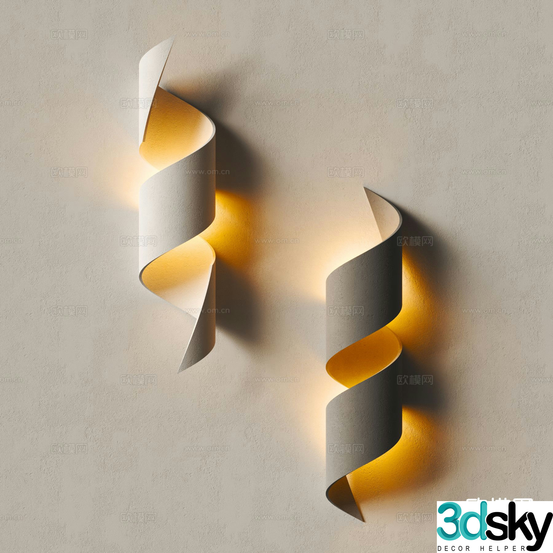Modern wall lamp plaster lamp 3d model