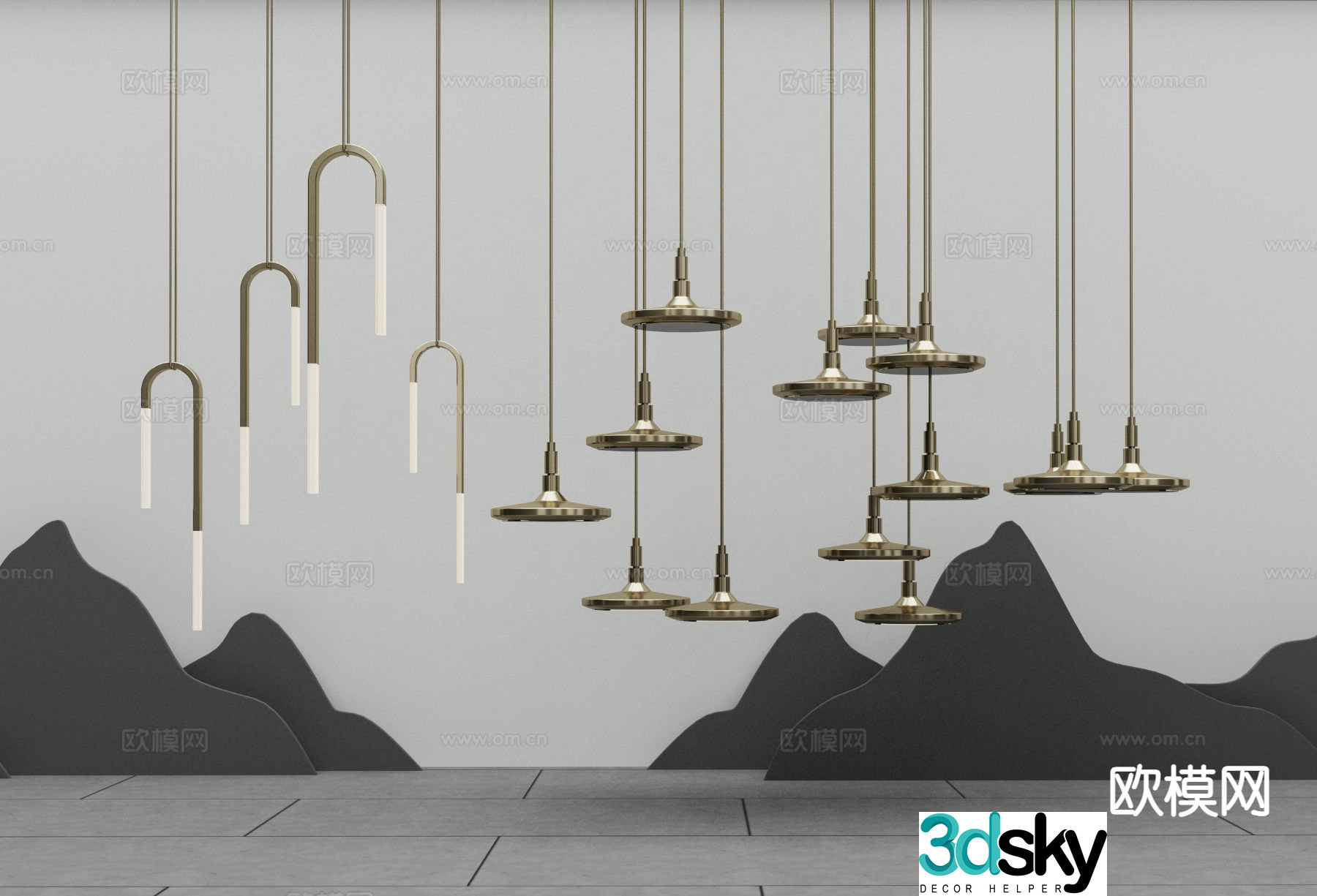 Light luxury art chandelier 3D model
