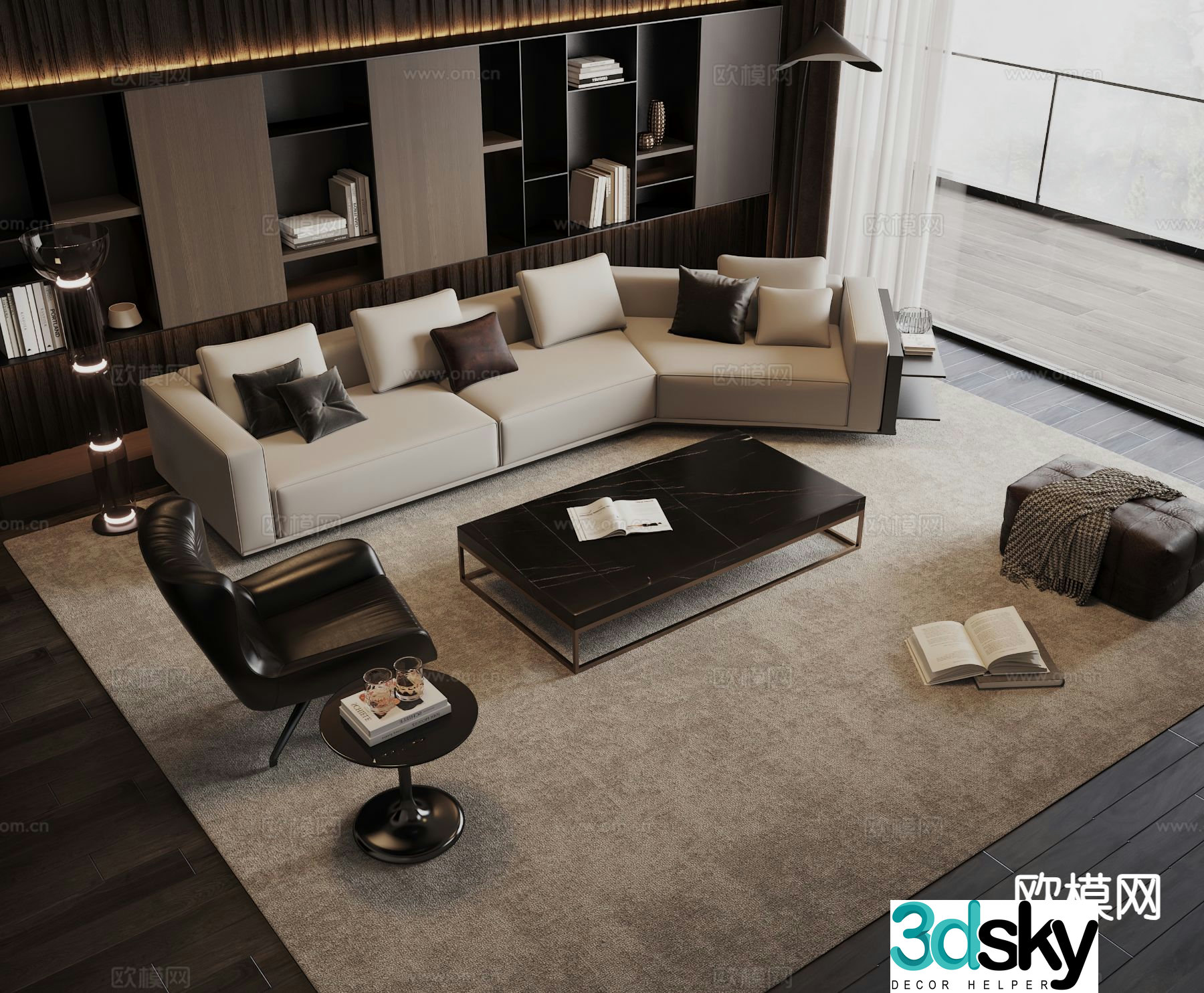 Modern sectional sofa 3d model