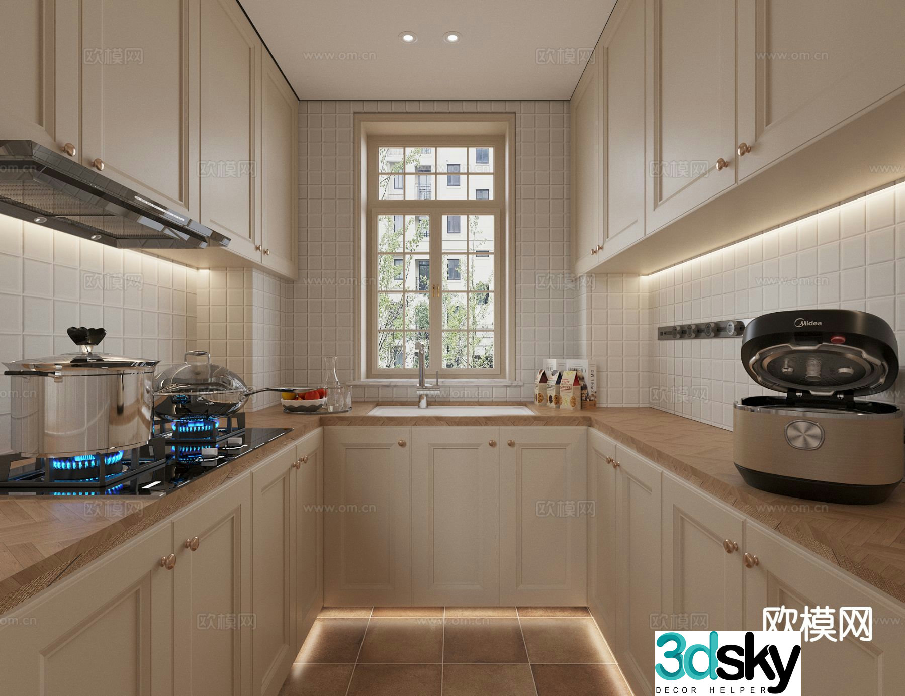French kitchen cabinet 3d model