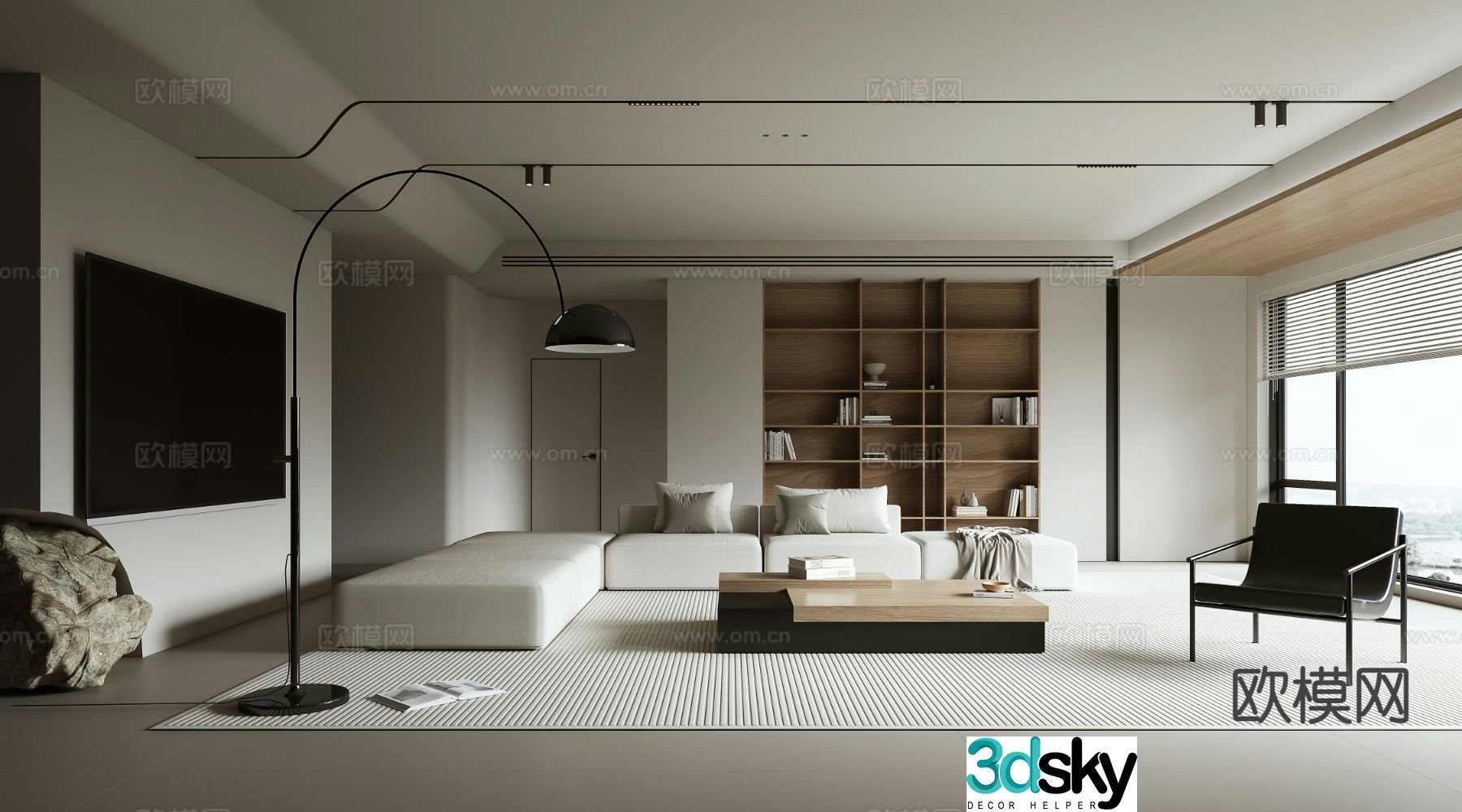 Wabi-sabi living room 3d model