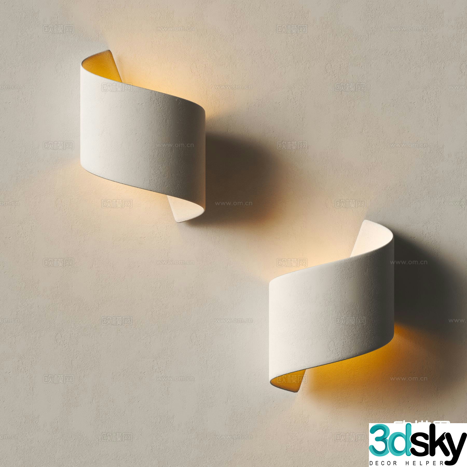 Modern wall lamp plaster lamp 3d model