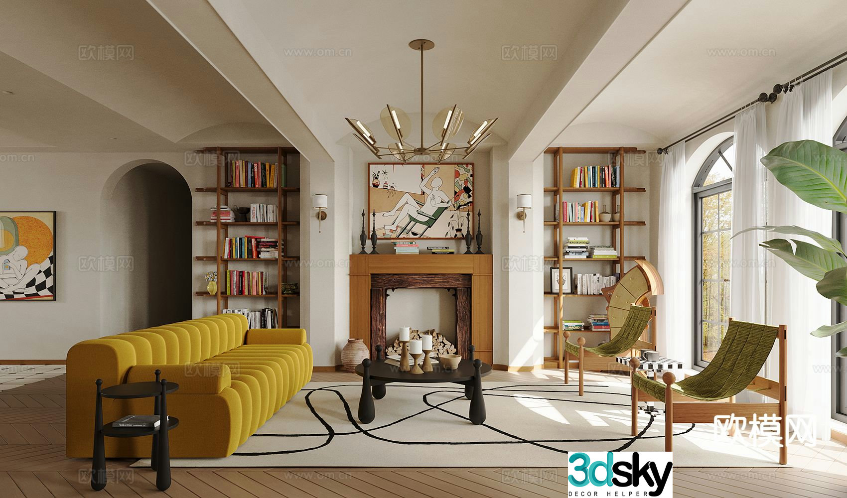Medieval style living room 3D model