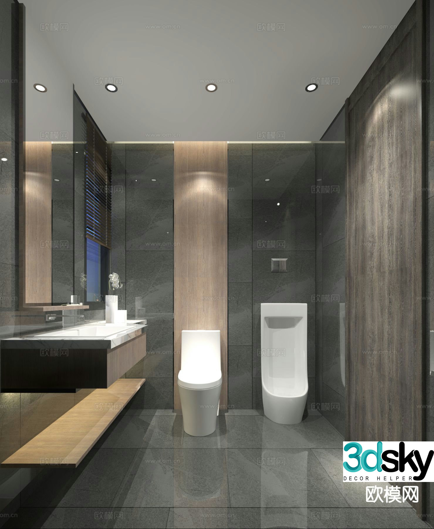 New Chinese style bathroom bathroom toilet 3d model