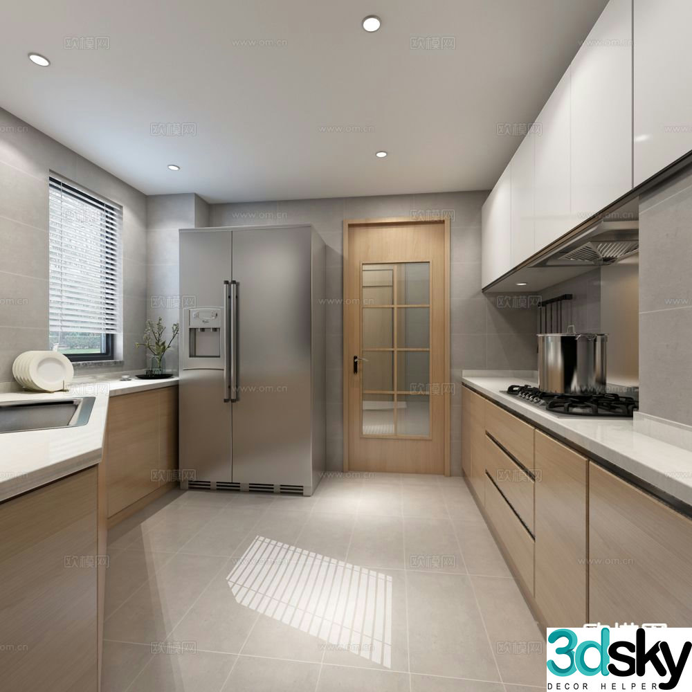 Minimalist kitchen 3d model