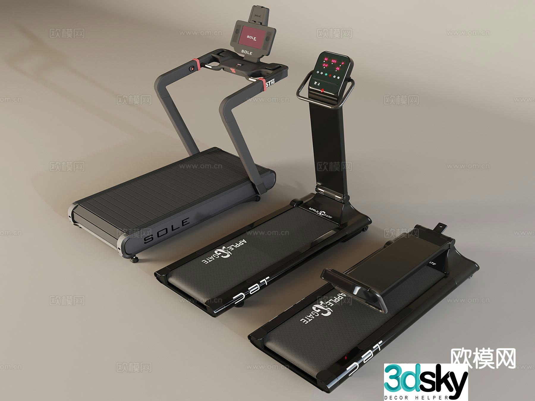 Smart treadmill folding treadmill fitness equipment 3d model