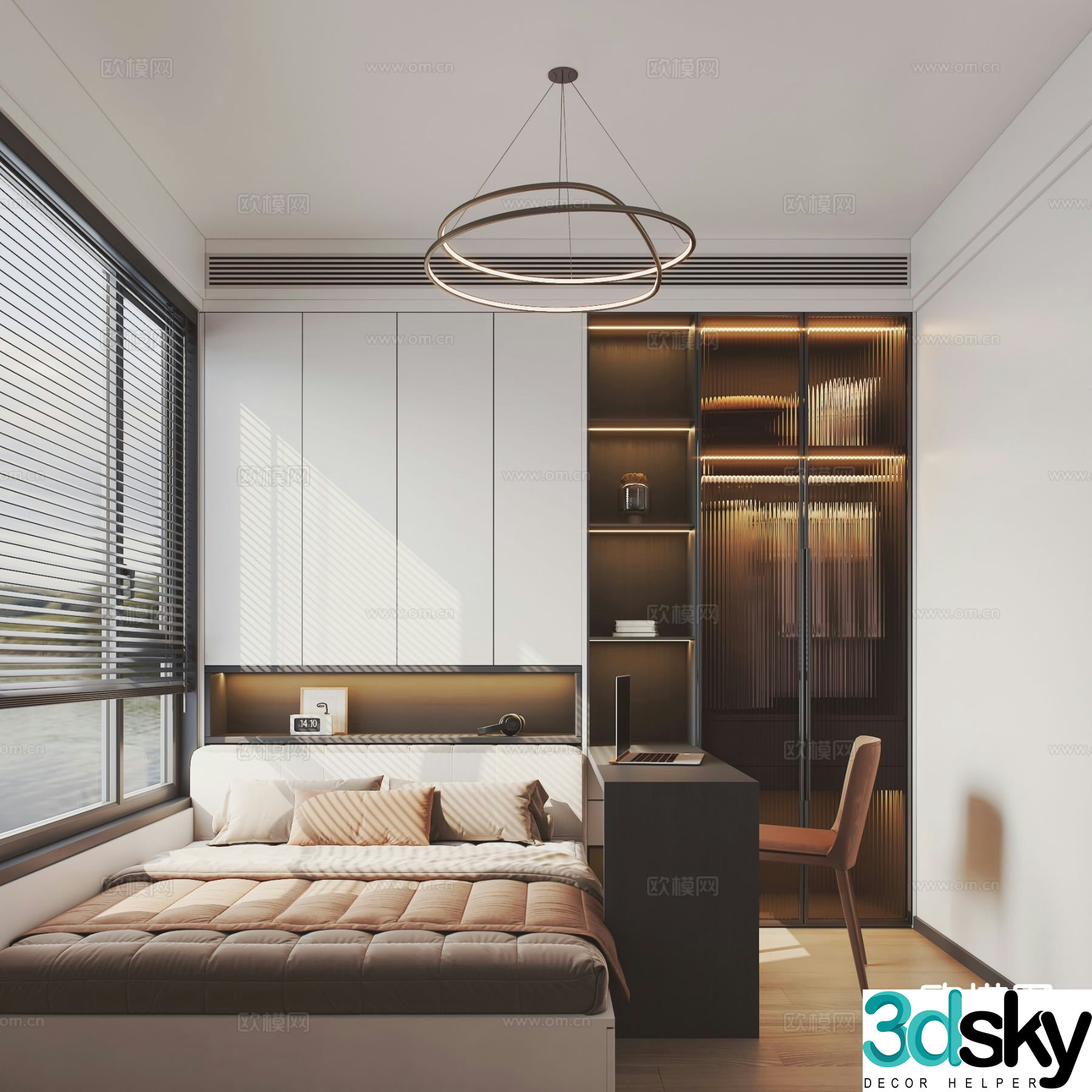 Modern tatami bedroom 3d model