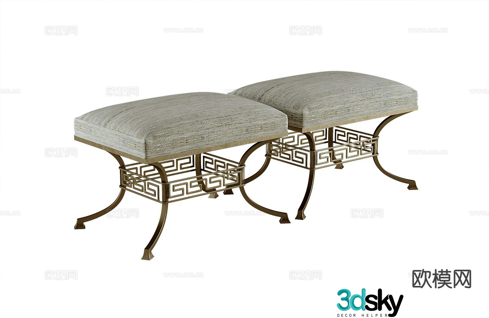 American bedside stool footrest 3d model